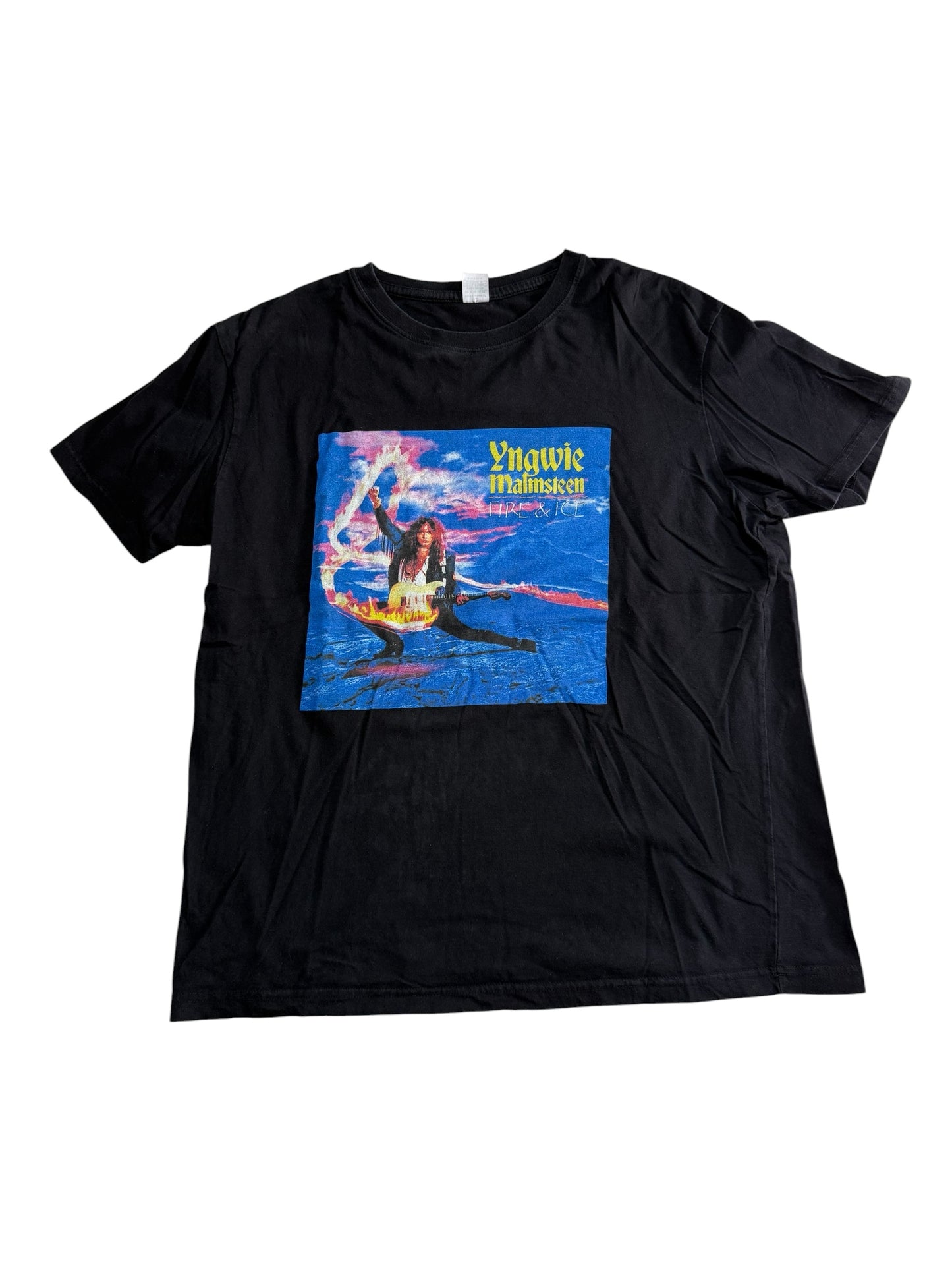 Vintage Yngwie Malmsteen Fire & Ice Tshirt Guitarist Rock Band
