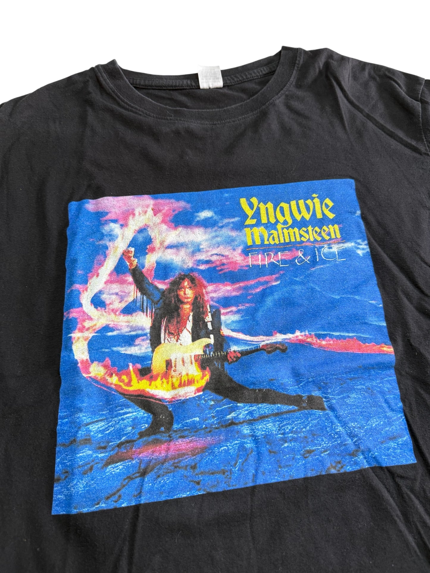 Vintage Yngwie Malmsteen Fire & Ice Tshirt Guitarist Rock Band
