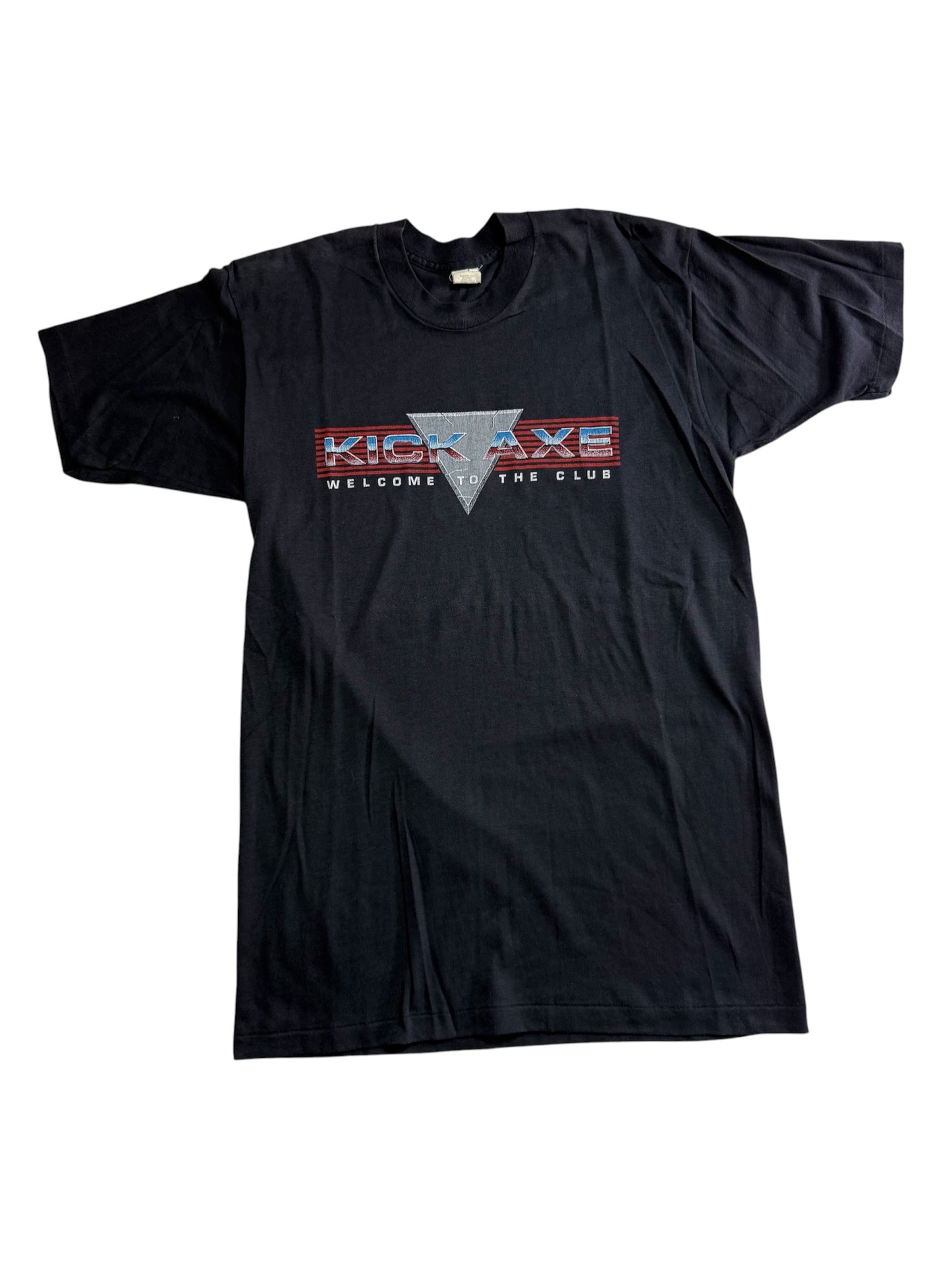 Vintage 1980s Kick Axe Hellraisers Fanclub Tshirt USA Rock Band