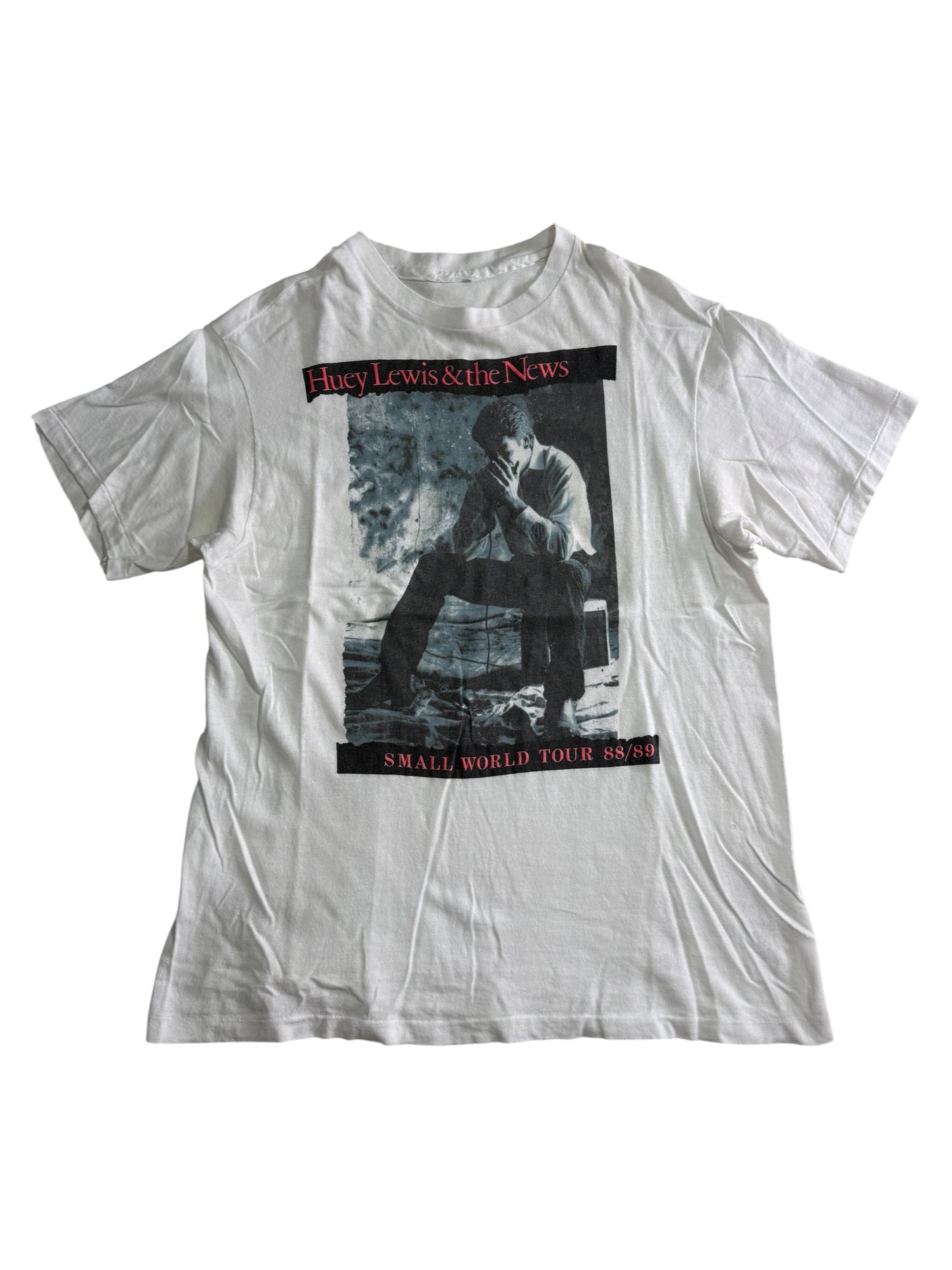 Vintage Huey Lewis & The News Small World Tour 88/89 Graphic Tshirt