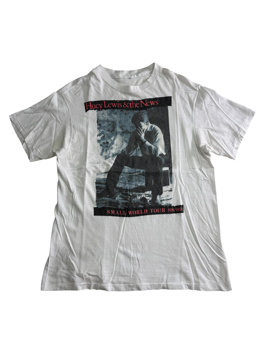 Vintage Huey Lewis & The News Small World Tour 88/89 Graphic Tshirt