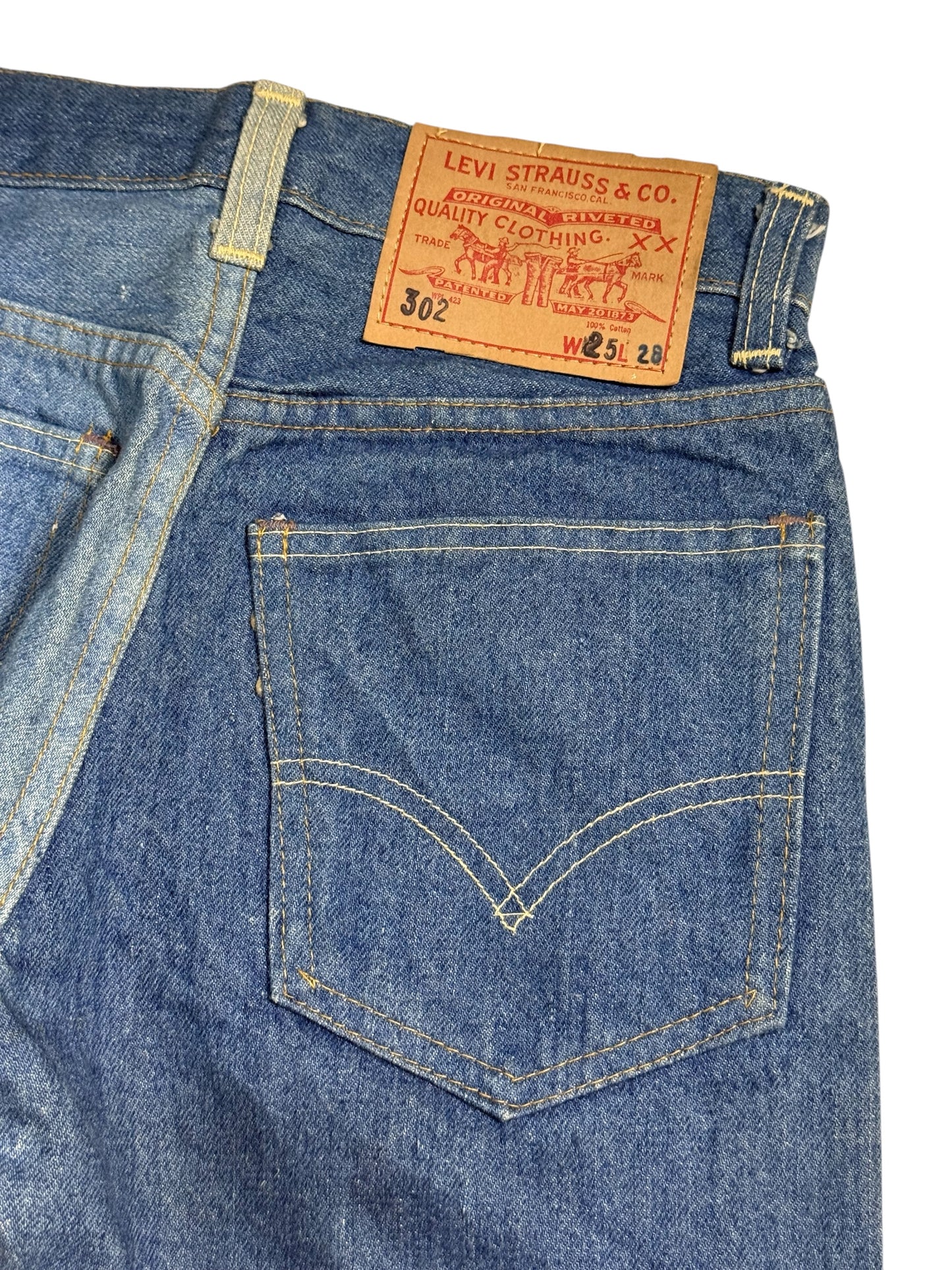 Vintage Levis 302 Denim Jeans USA Made 1960s 1970s Collectible