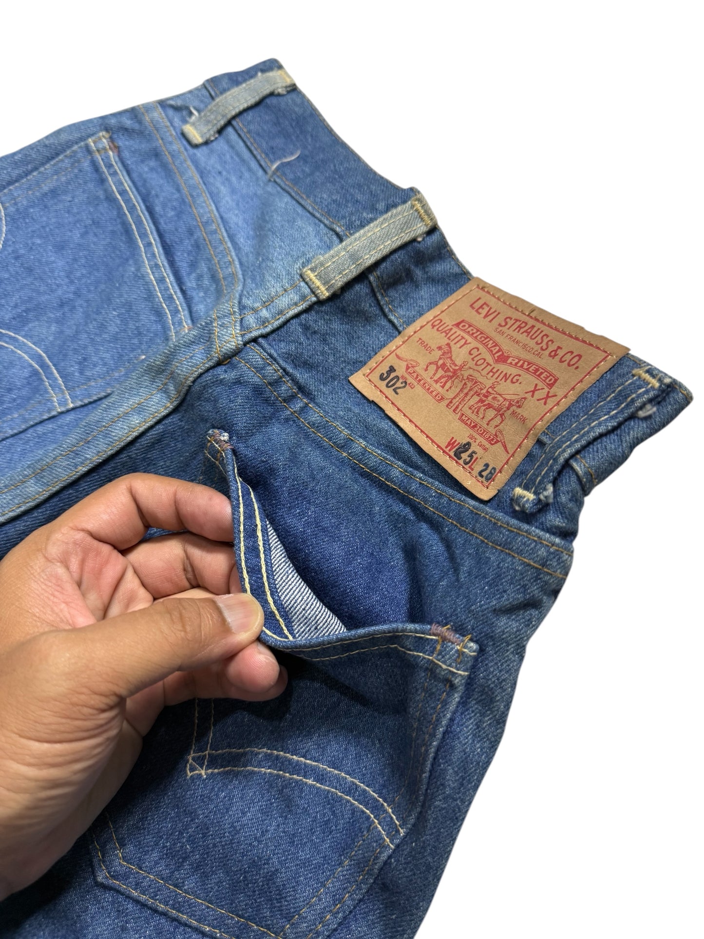 Vintage Levis 302 Denim Jeans USA Made 1960s 1970s Collectible