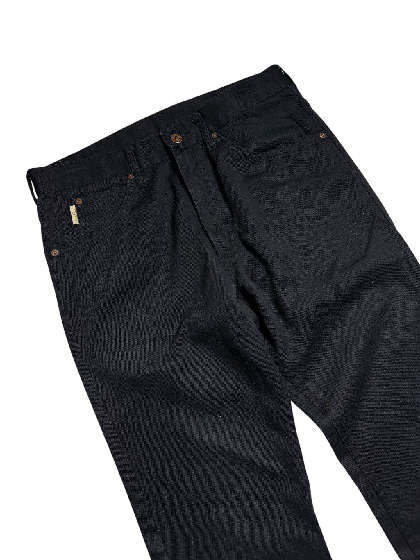Vintage Roebucks Black Work Pants Straight Fit Made In Usa