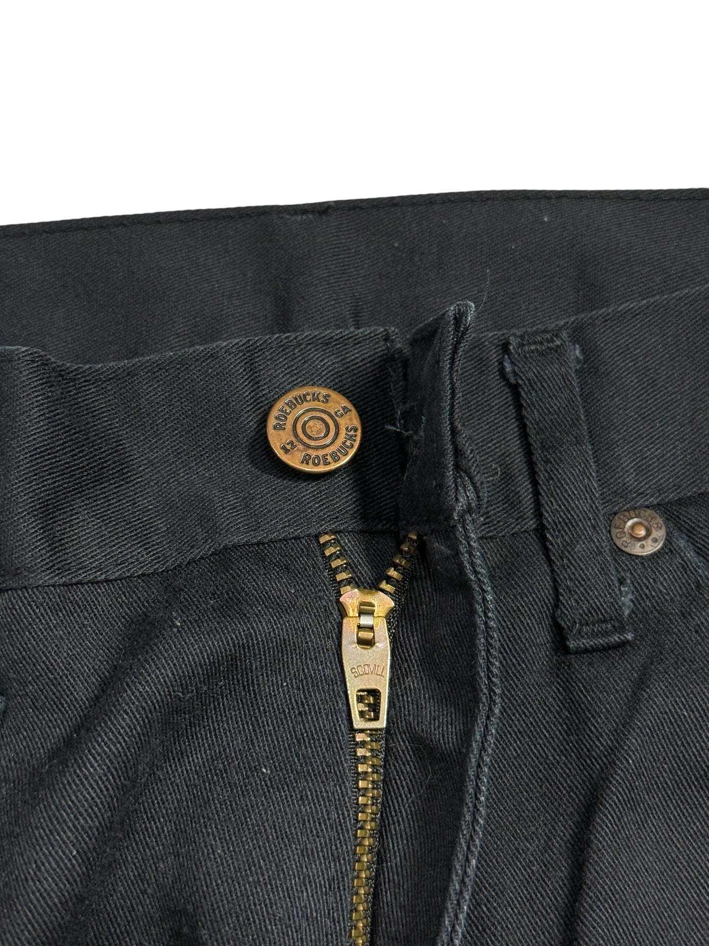 Vintage Roebucks Black Work Pants Straight Fit Made In Usa