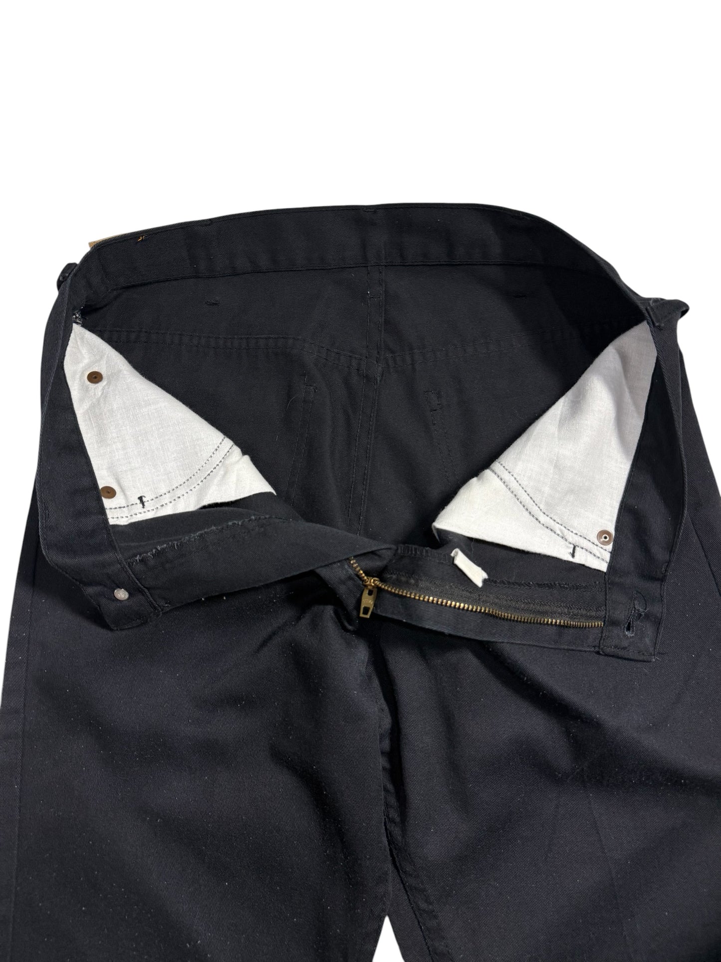 Vintage Roebucks Black Work Pants Straight Fit Made In Usa