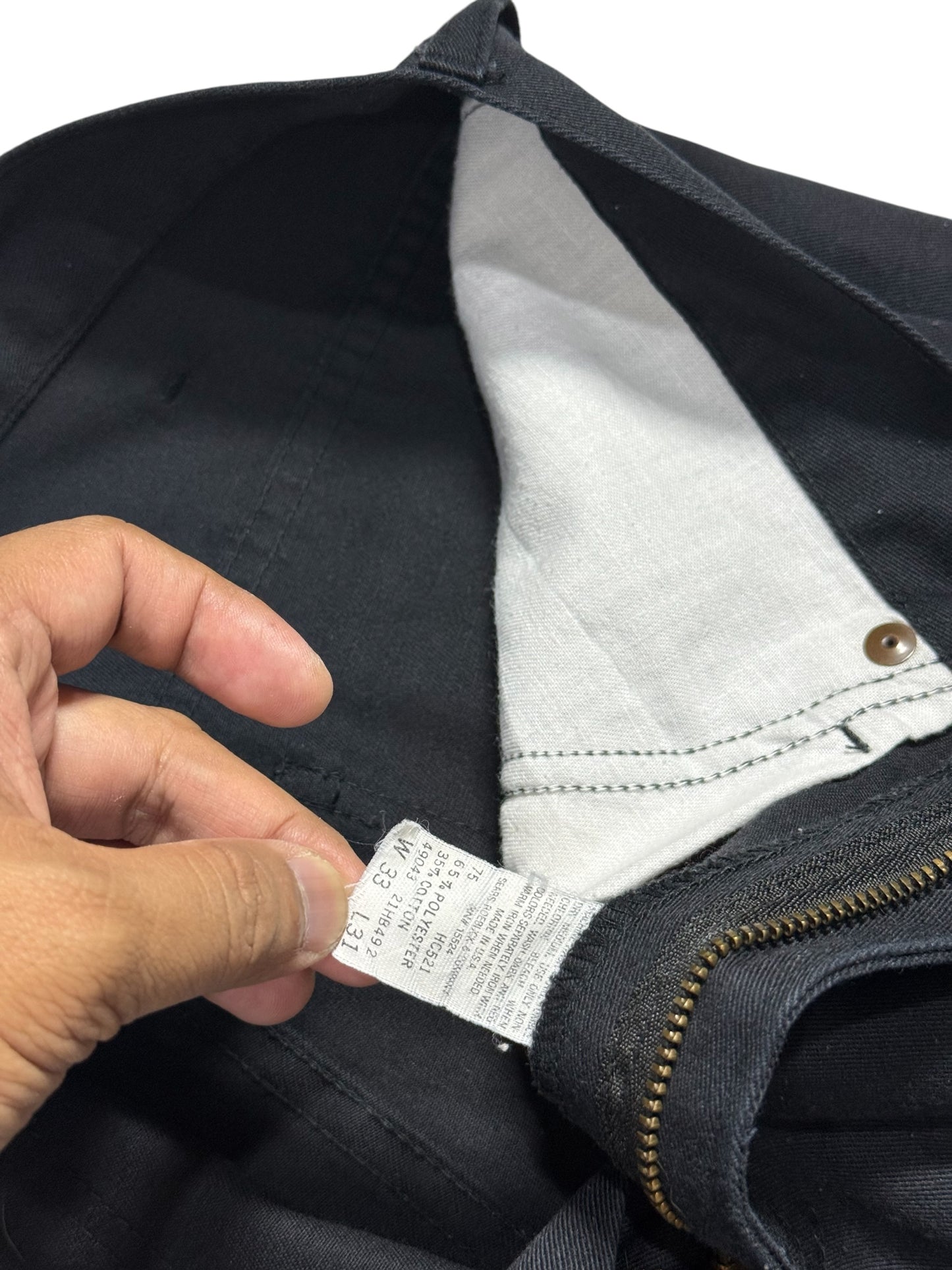 Vintage Roebucks Black Work Pants Straight Fit Made In Usa