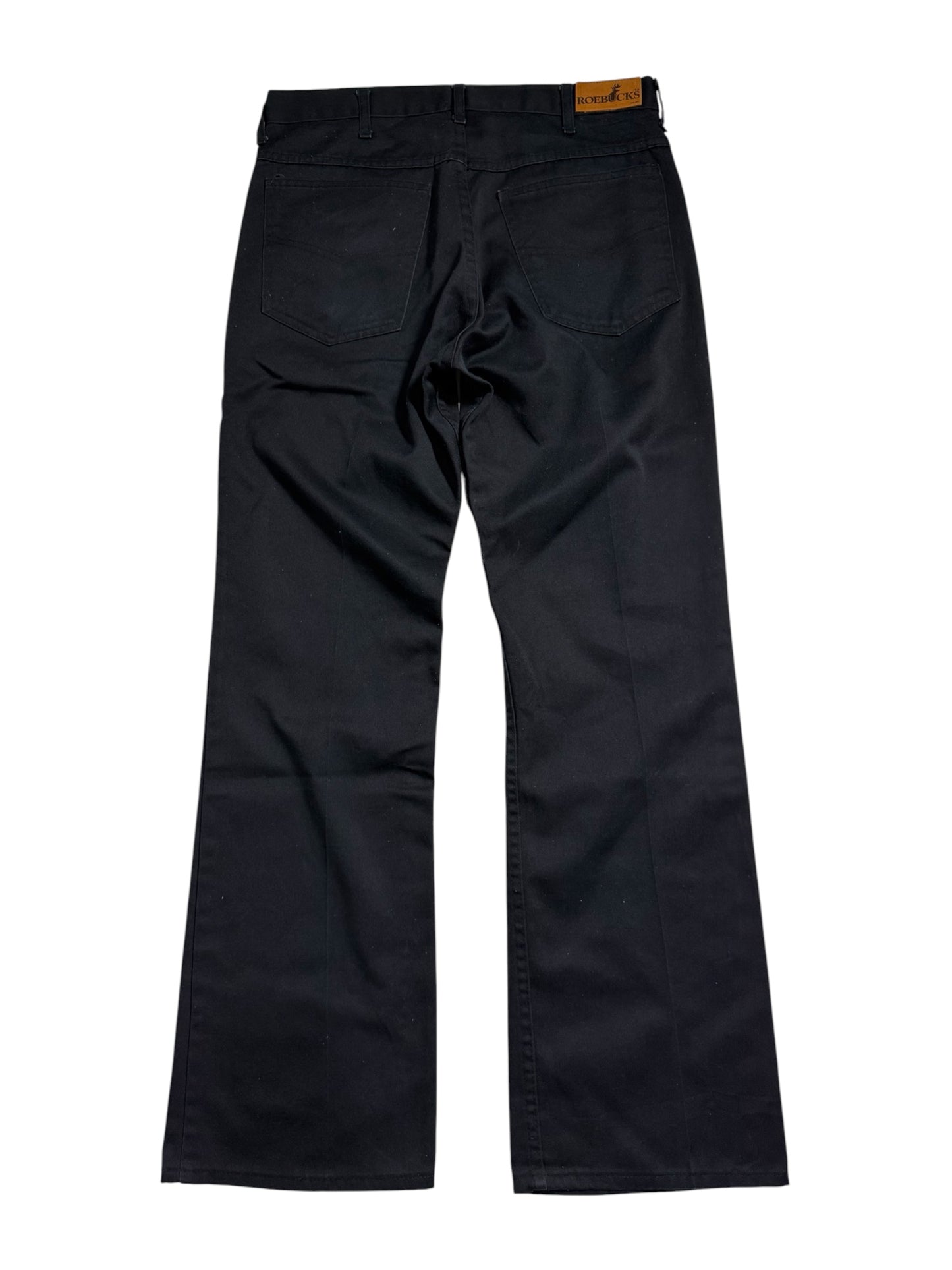 Vintage Roebucks Black Work Pants Straight Fit Made In Usa