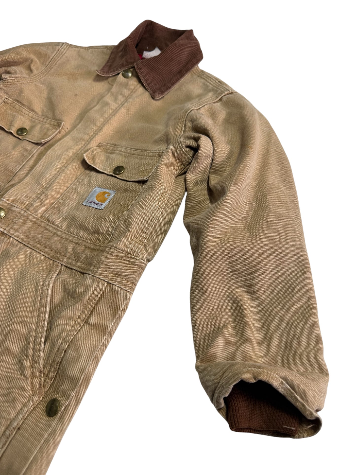 Vintage Carhartt Kids Duck Canvas Coverall Brown Quilted Lined Workwear