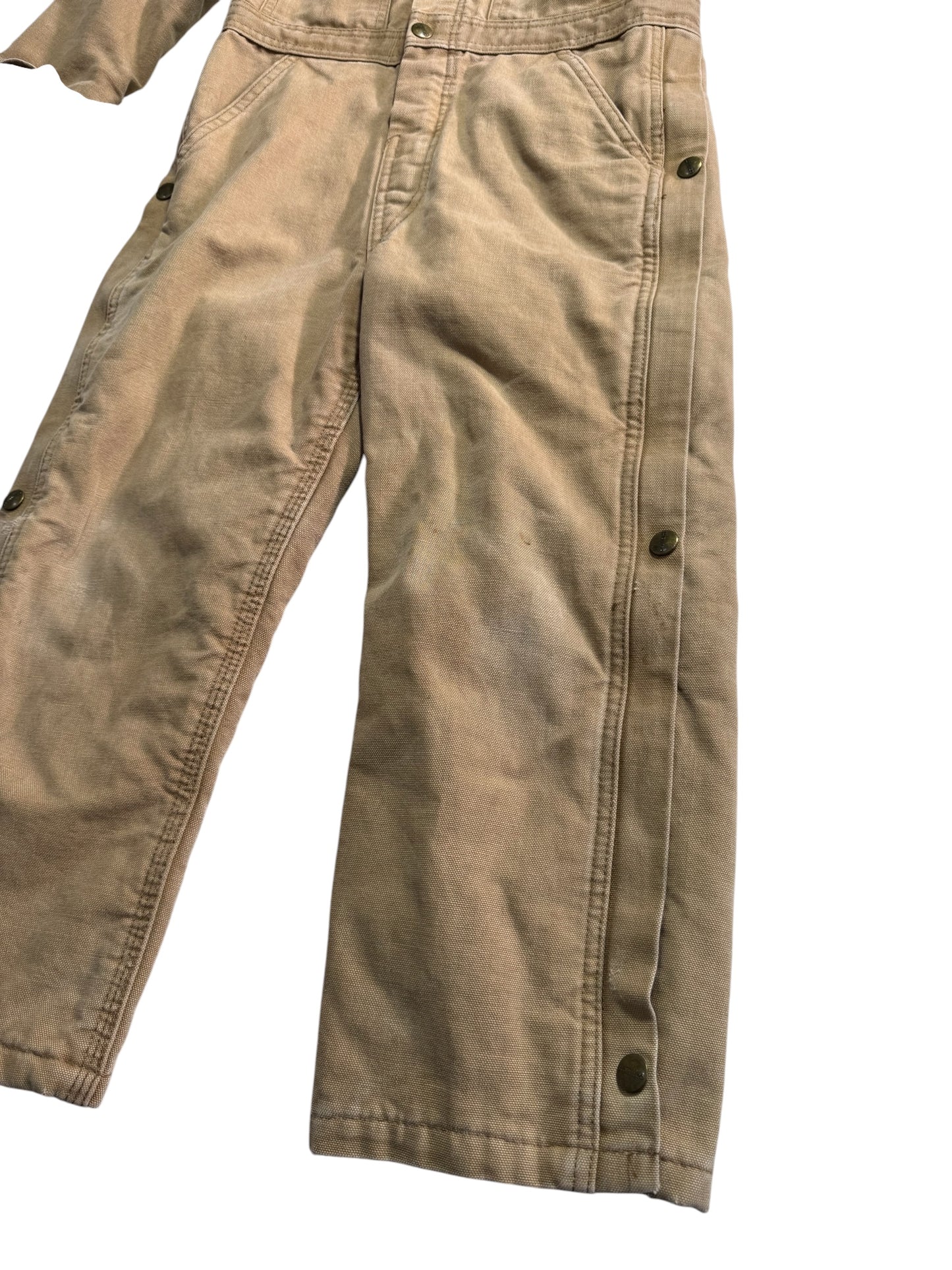 Vintage Carhartt Kids Duck Canvas Coverall Brown Quilted Lined Workwear