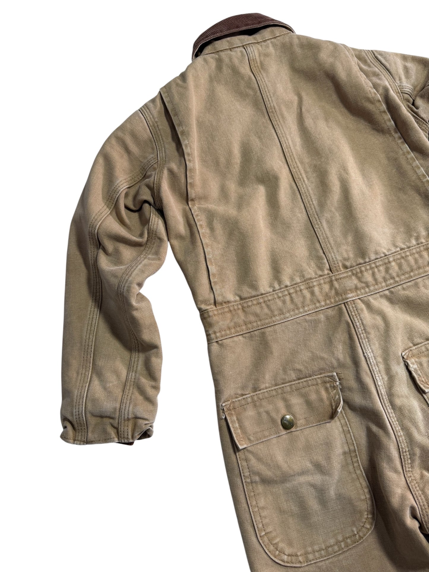 Vintage Carhartt Kids Duck Canvas Coverall Brown Quilted Lined Workwear