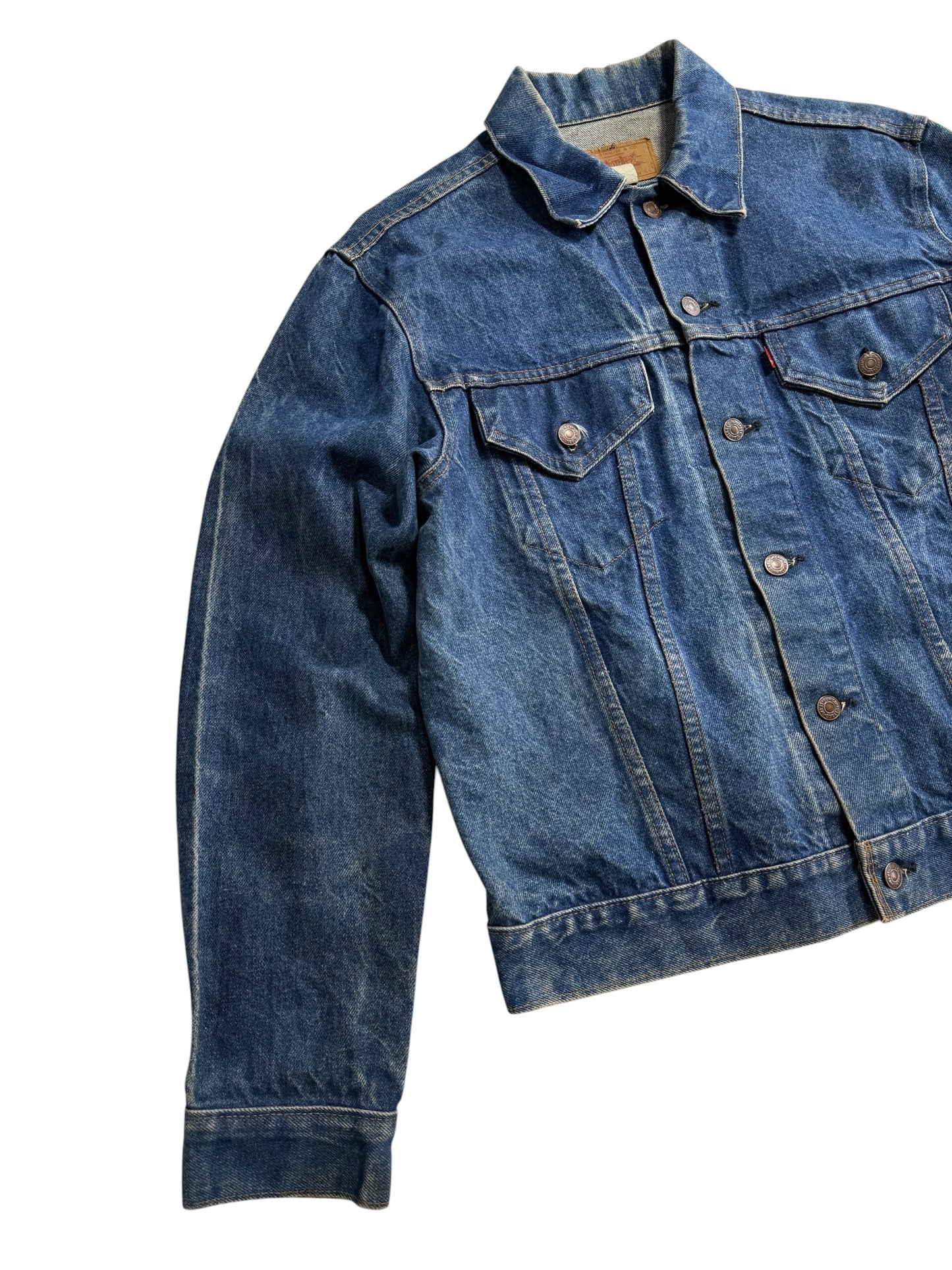 Vintage 1970s Levis 70505-0217 Denim Jacket Single R Blank Tab