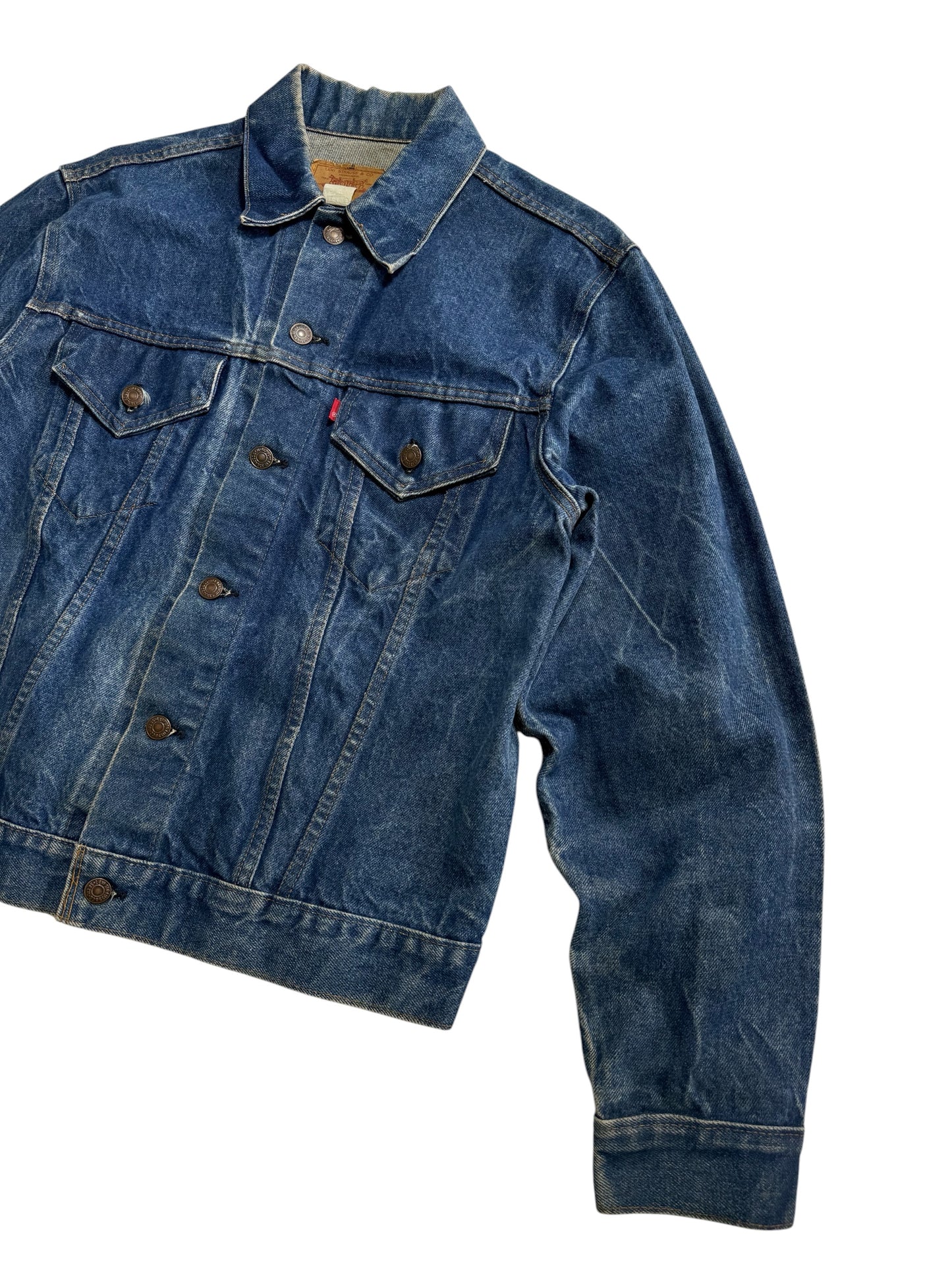 Vintage 1970s Levis 70505-0217 Denim Jacket Single R Blank Tab