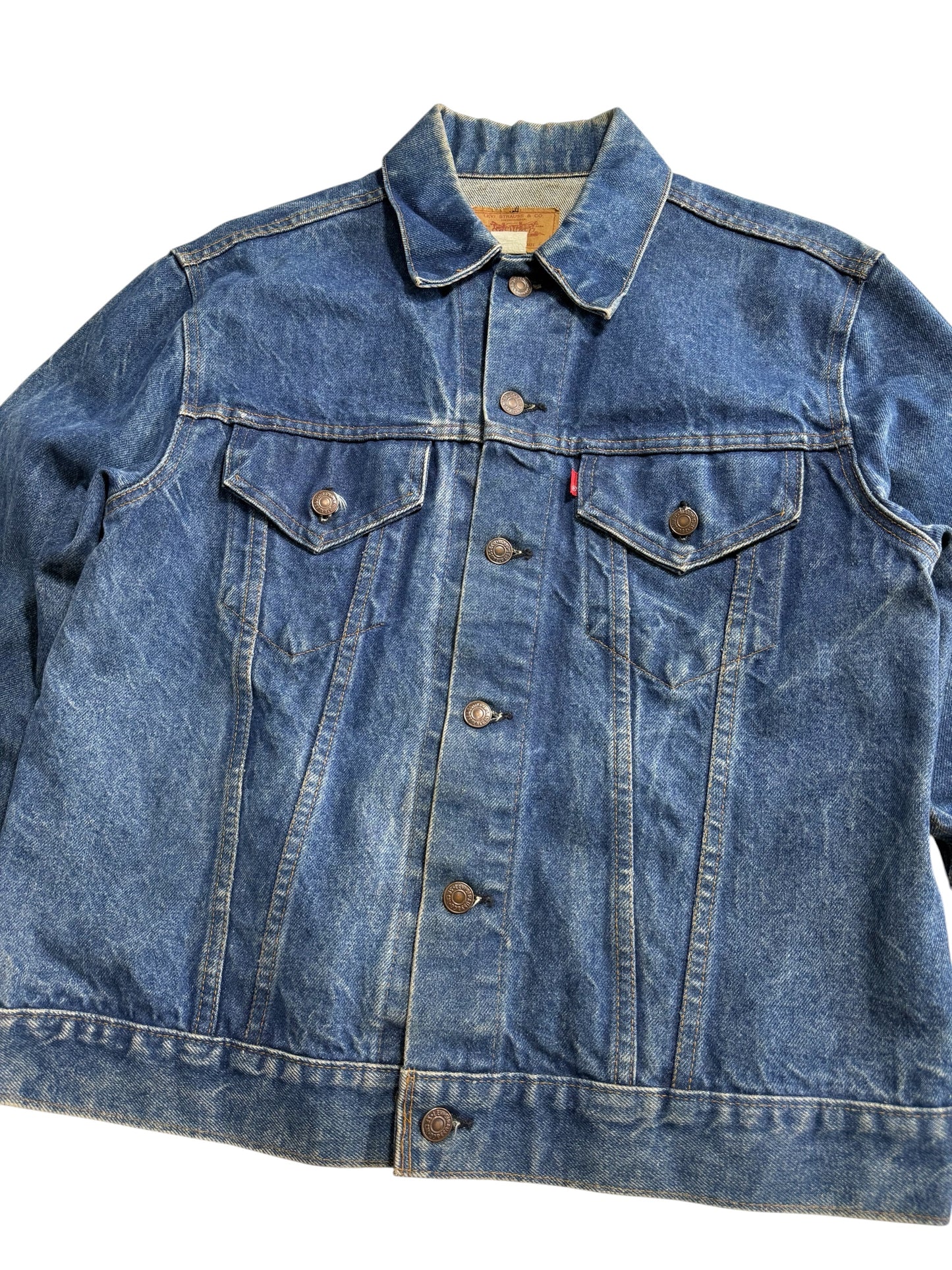 Vintage 1970s Levis 70505-0217 Denim Jacket Single R Blank Tab