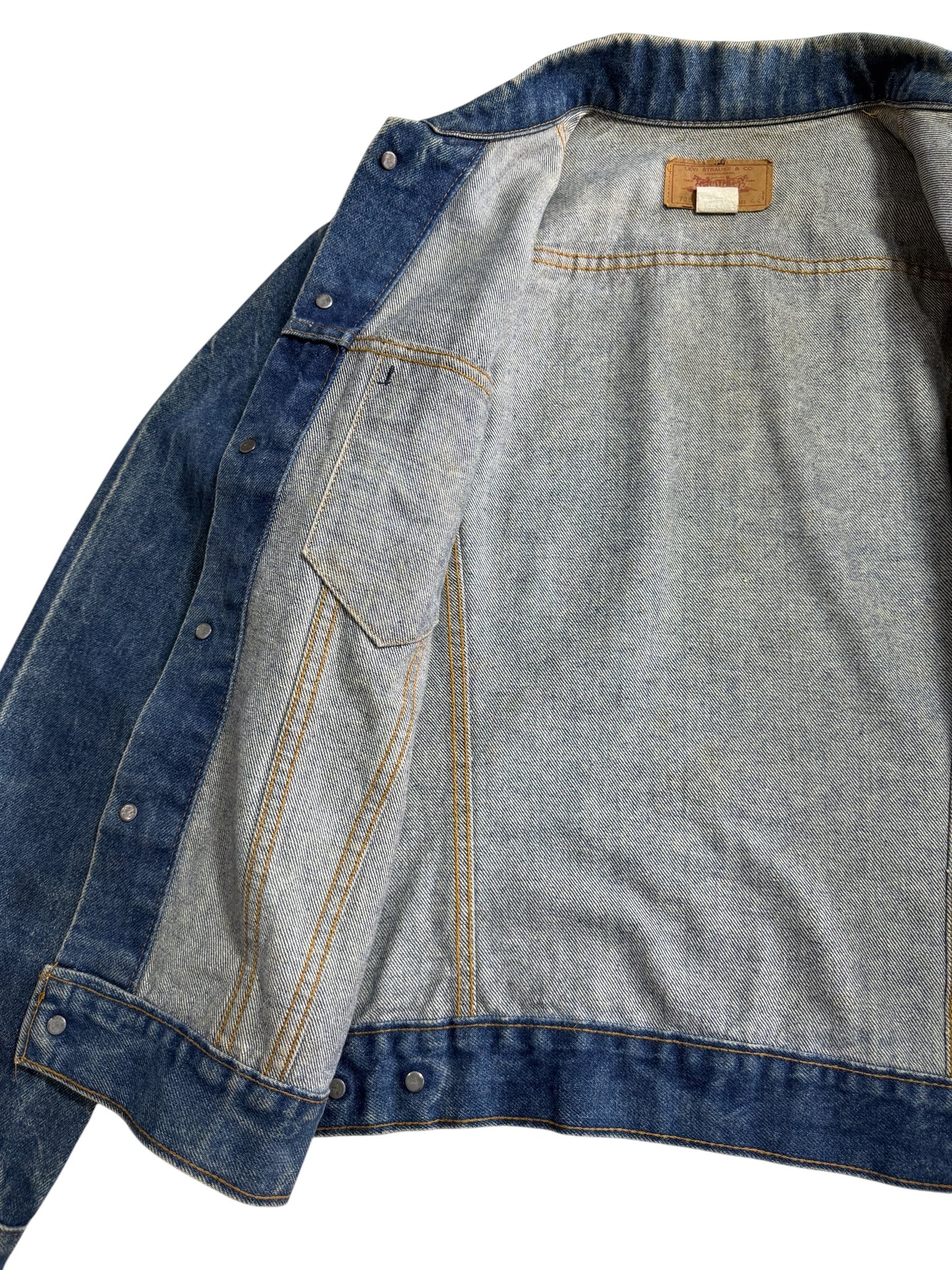 Vintage 1970s Levis 70505-0217 Denim Jacket Single R Blank Tab