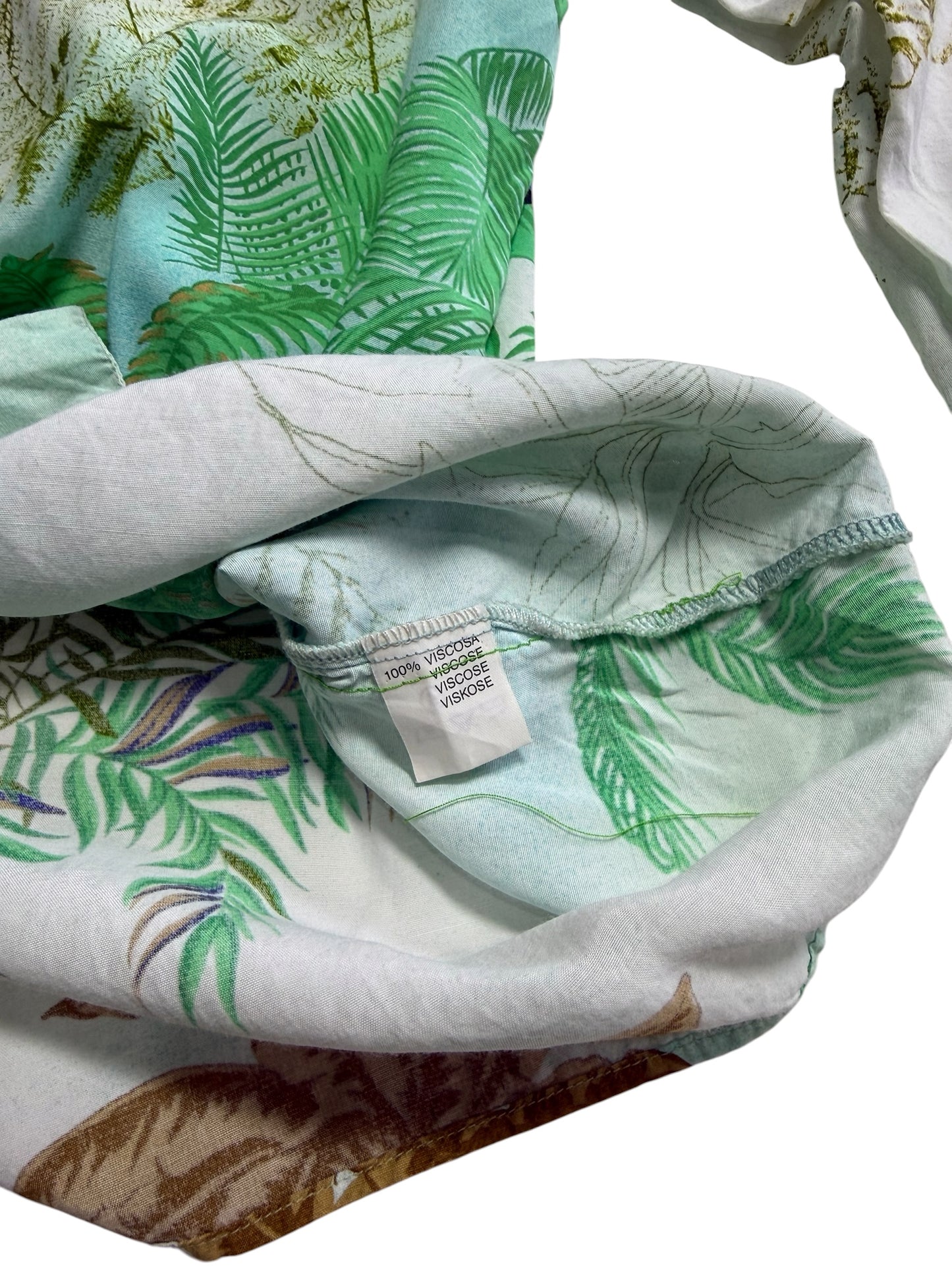 Vintage Mae West Italia Tropical Map Print Viscose Women Blouse Made in Italy