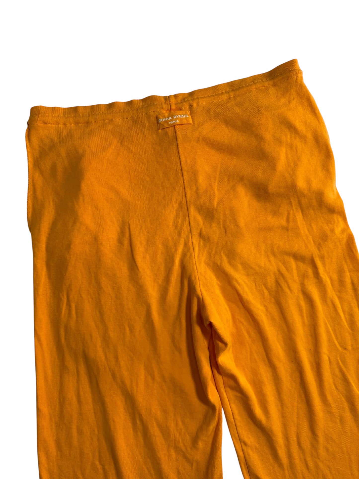 Sonia Rykiel Paris Wide Leg Lounge Pants Orange Made in France