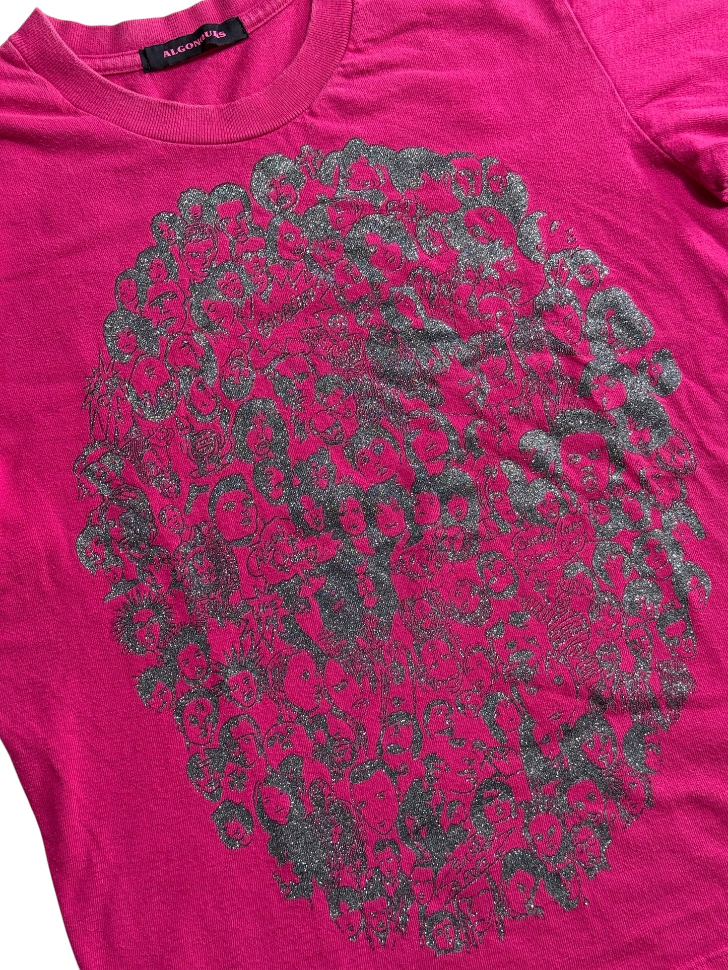 Algonquins Japan Graphic Face Print Pink Tshirt