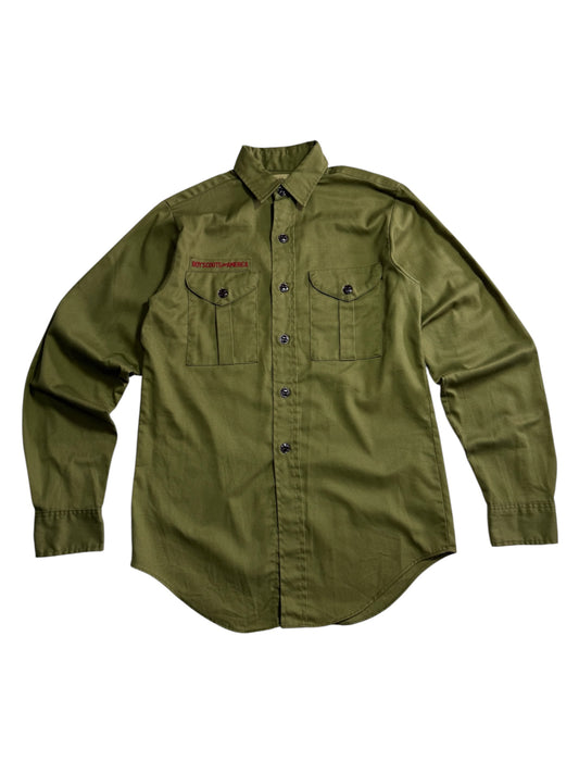 Vintage 1960s-70s Boy Scouts of America Olive Utility Shirt