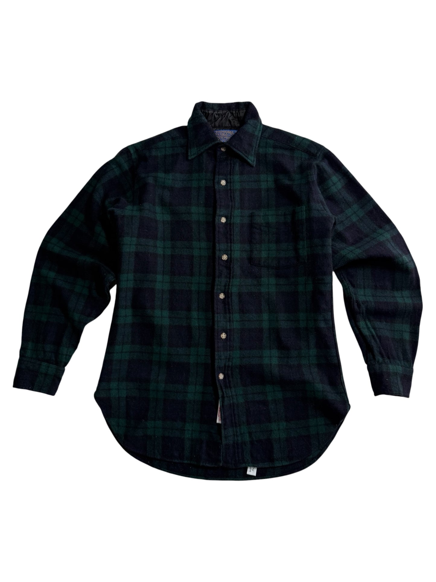 Vintage 1980s Pendleton Blackwatch Plaid Wool Shirt Jacket Made in USA