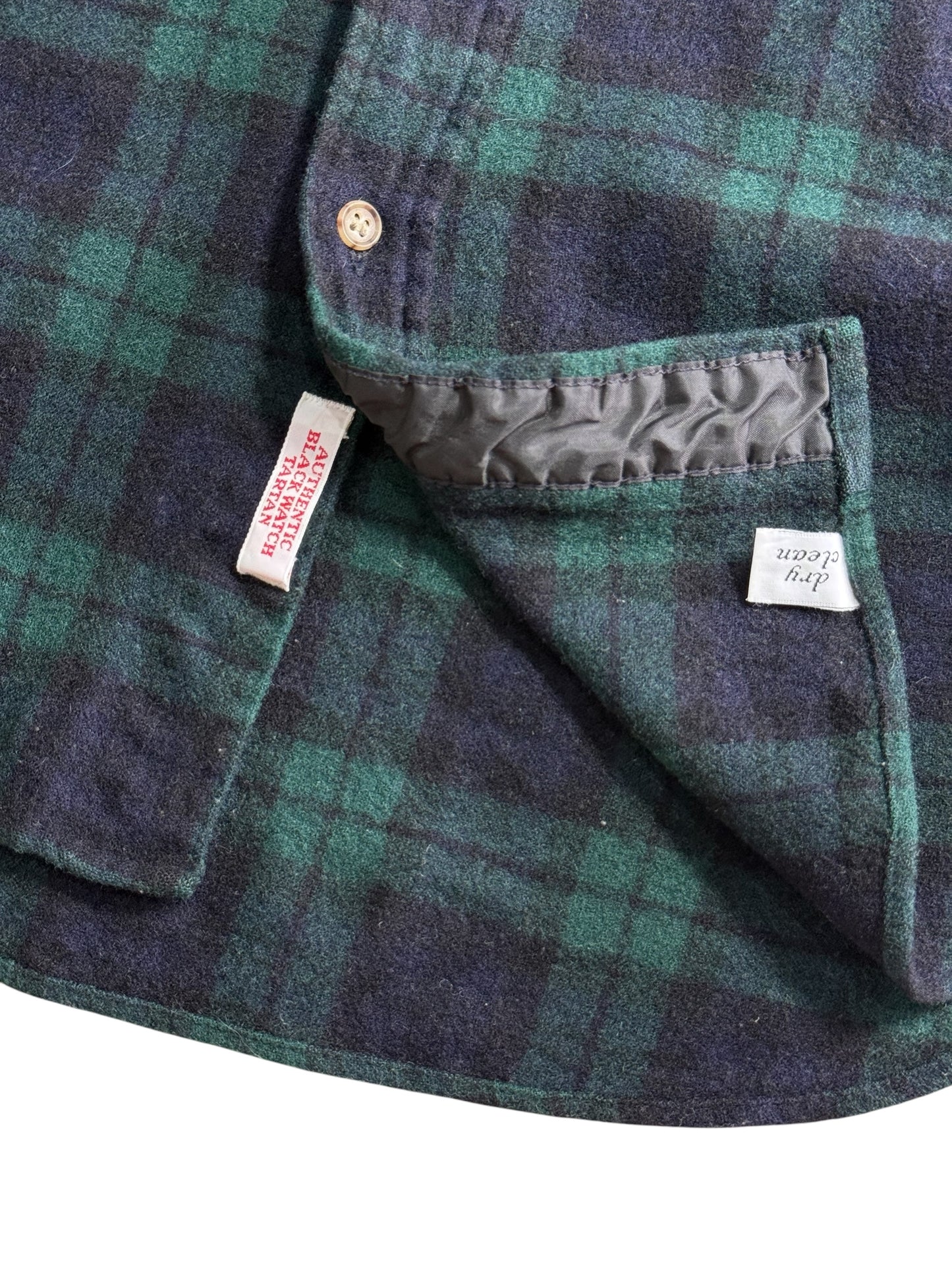 Vintage 1980s Pendleton Blackwatch Plaid Wool Shirt Jacket Made in USA