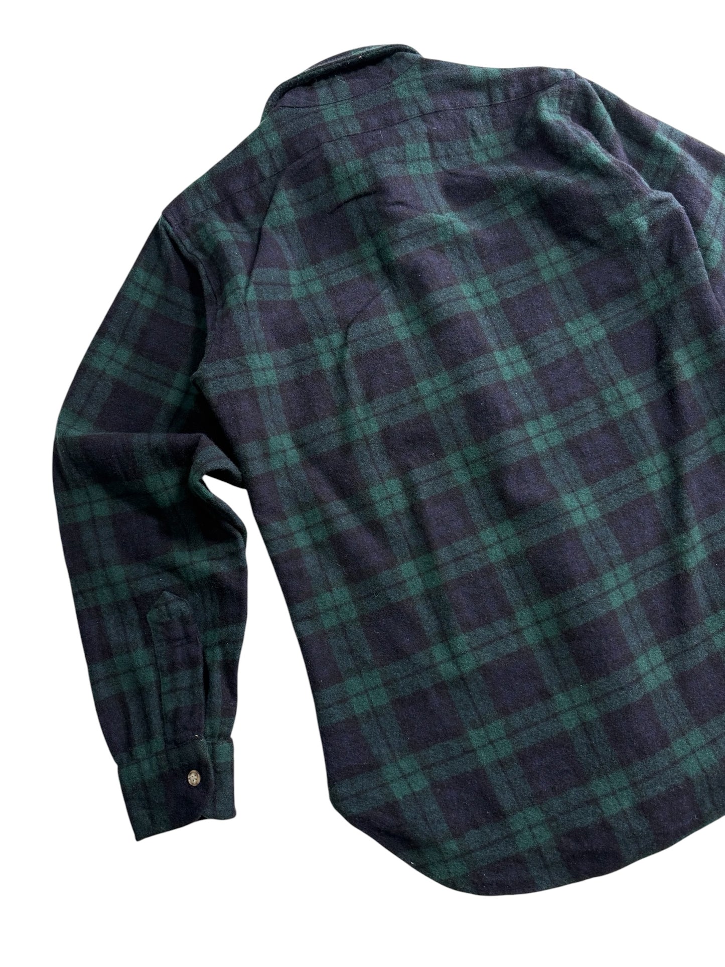 Vintage 1980s Pendleton Blackwatch Plaid Wool Shirt Jacket Made in USA
