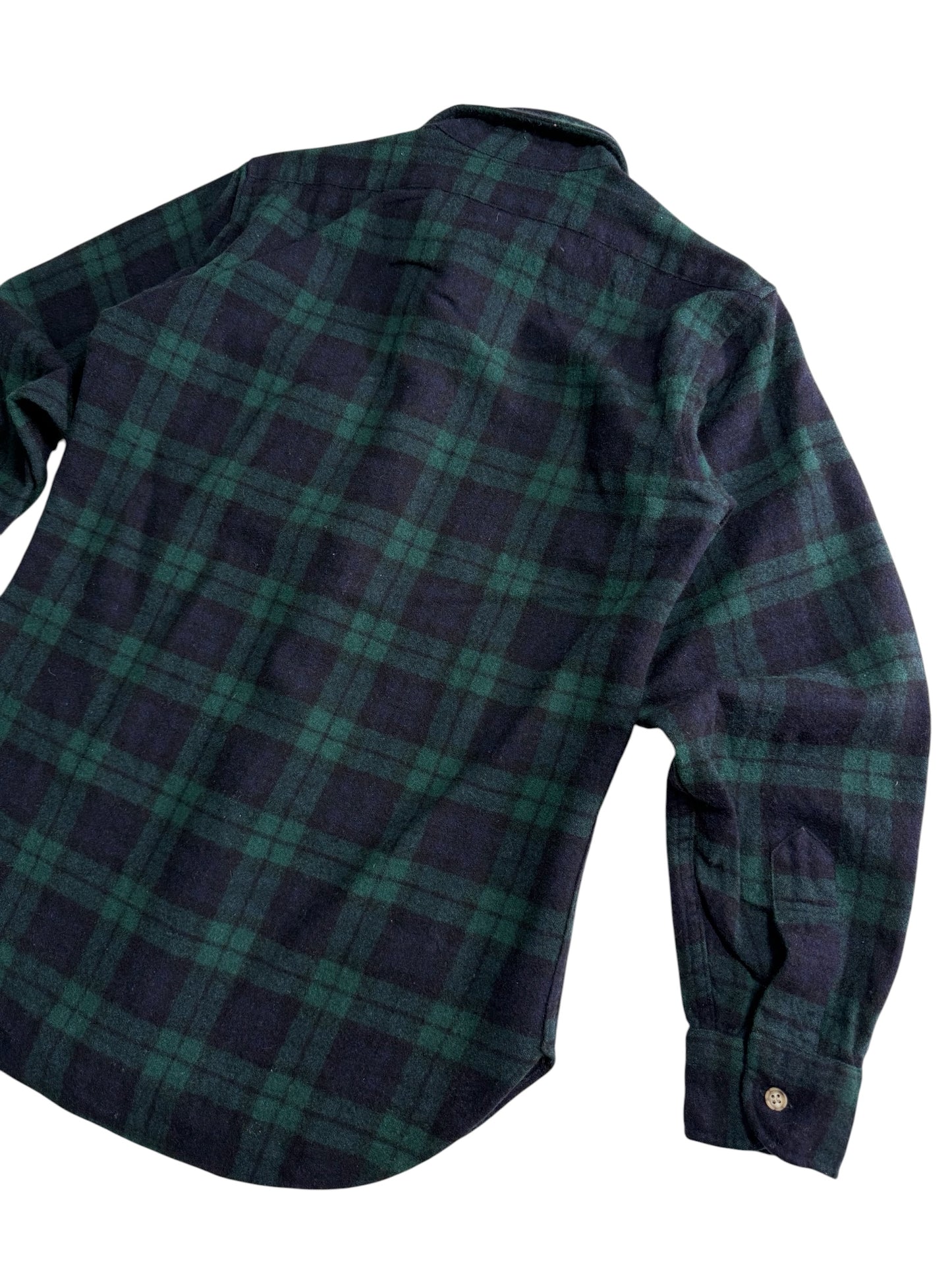 Vintage 1980s Pendleton Blackwatch Plaid Wool Shirt Jacket Made in USA
