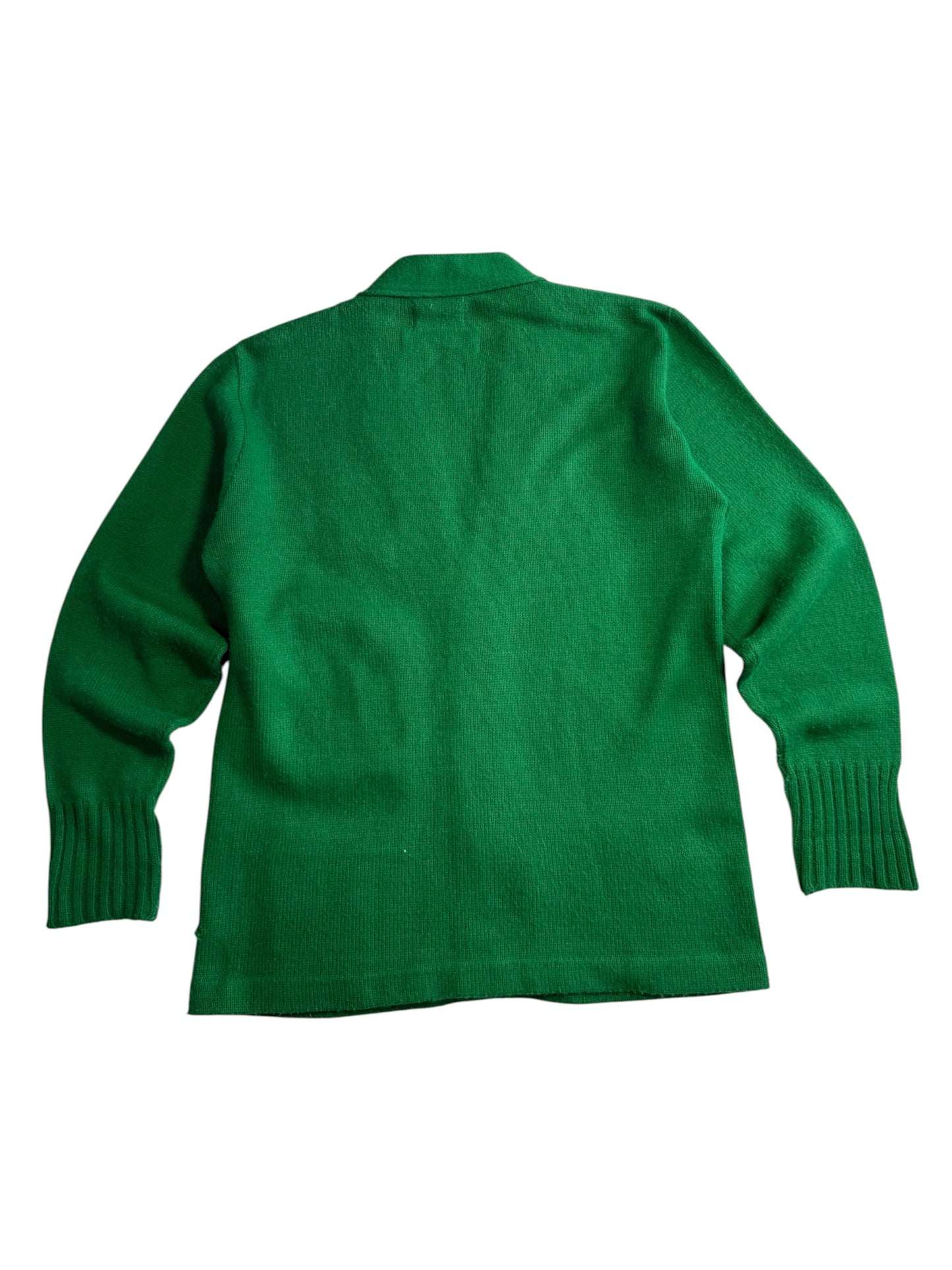 Vintage 1970s Varsity Letterman Cardigan Green “C” Patch Award Sweater USA