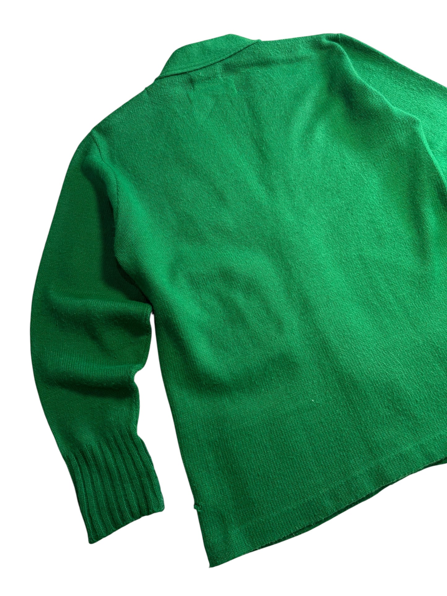 Vintage 1970s Varsity Letterman Cardigan Green “C” Patch Award Sweater USA