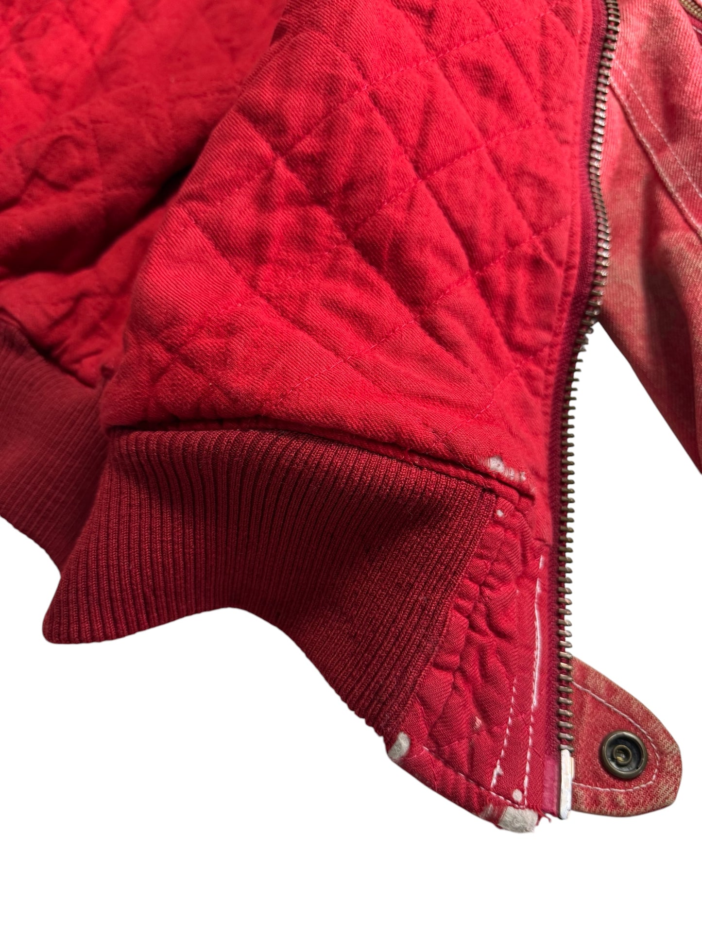 Vintage Pink House Denim Bomber Jacket