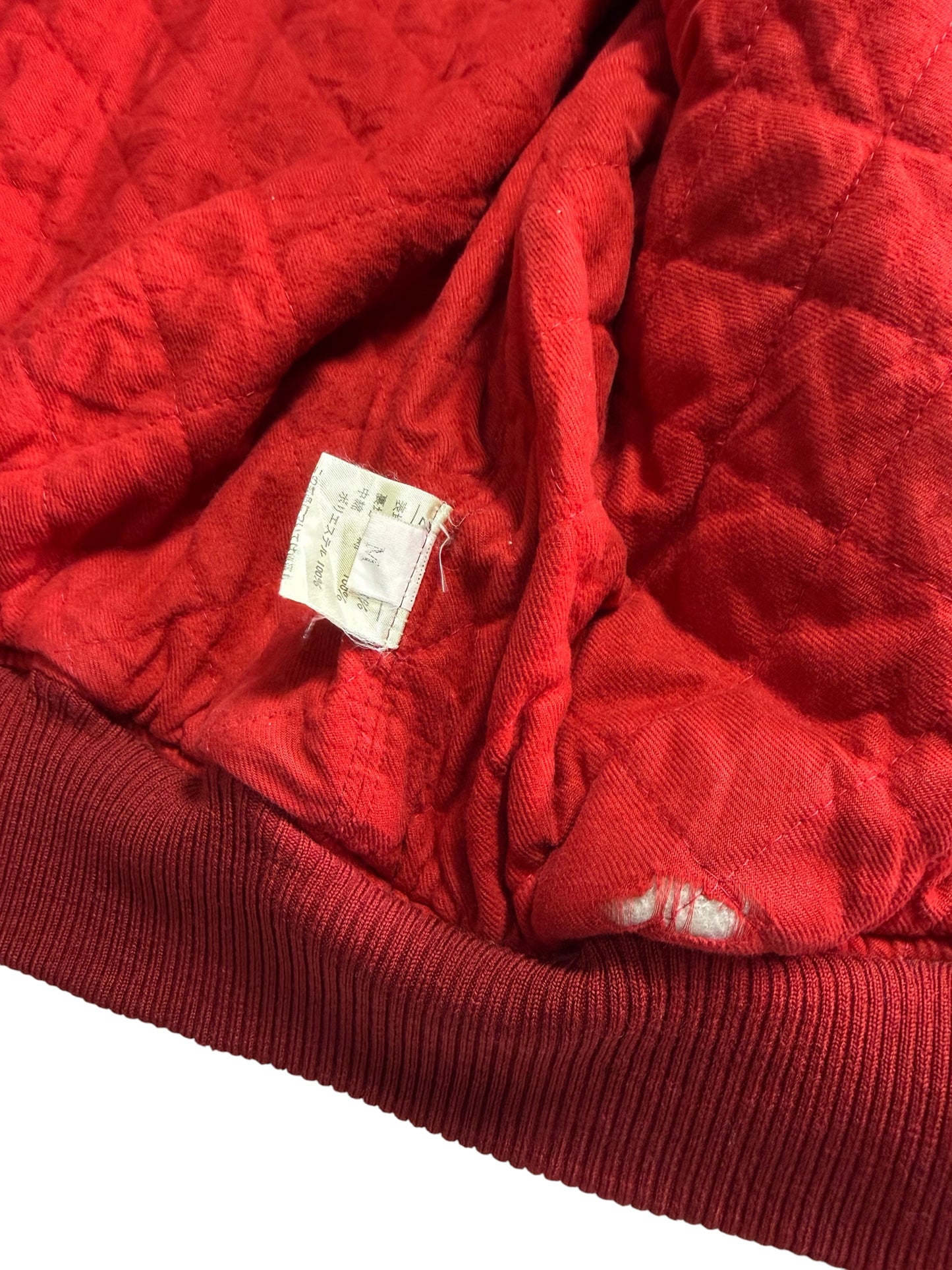 Vintage Pink House Denim Bomber Jacket