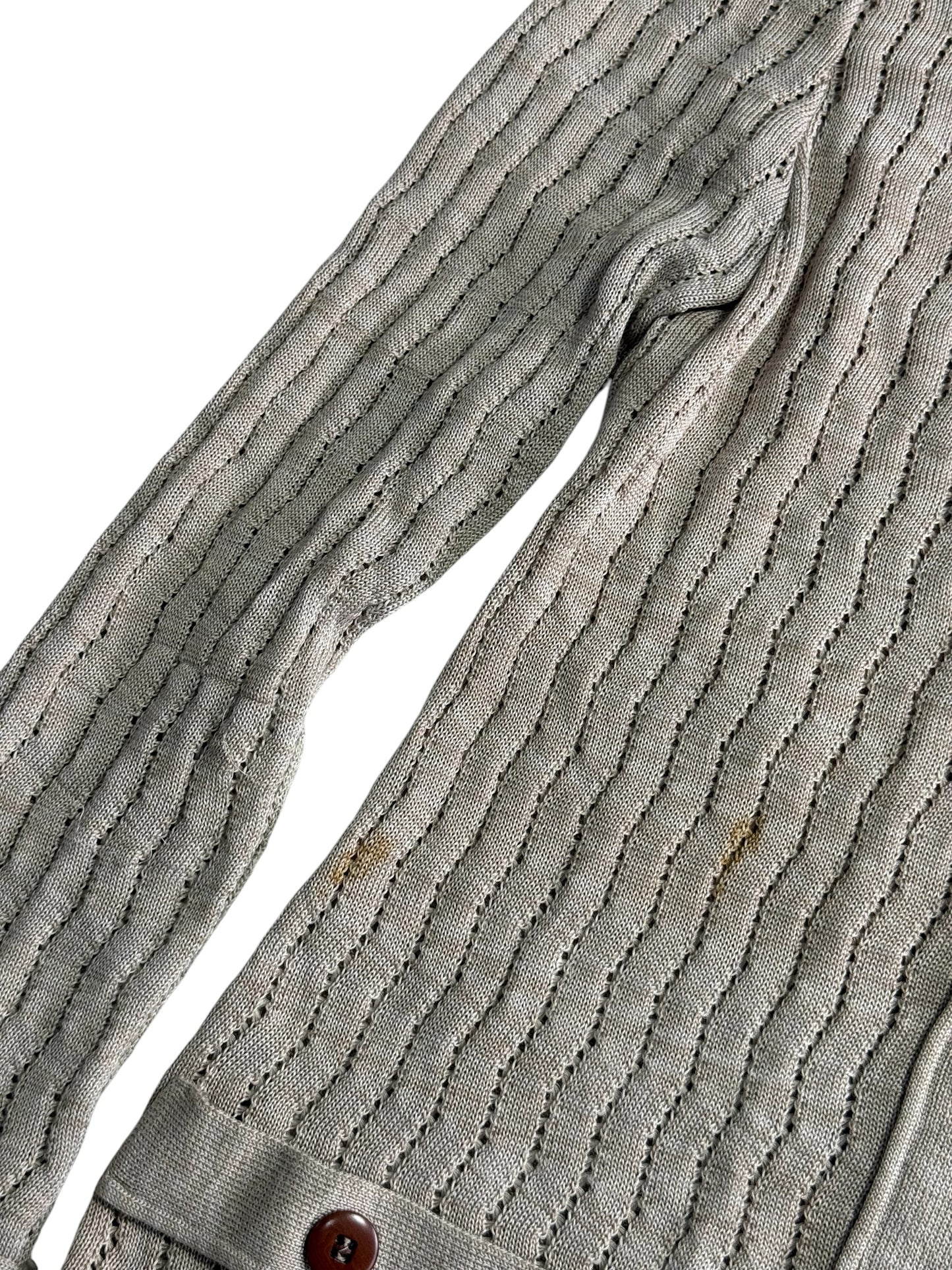 Vintage Herno Made in Italy Knit Cardigan Beige Textured Women Sweater