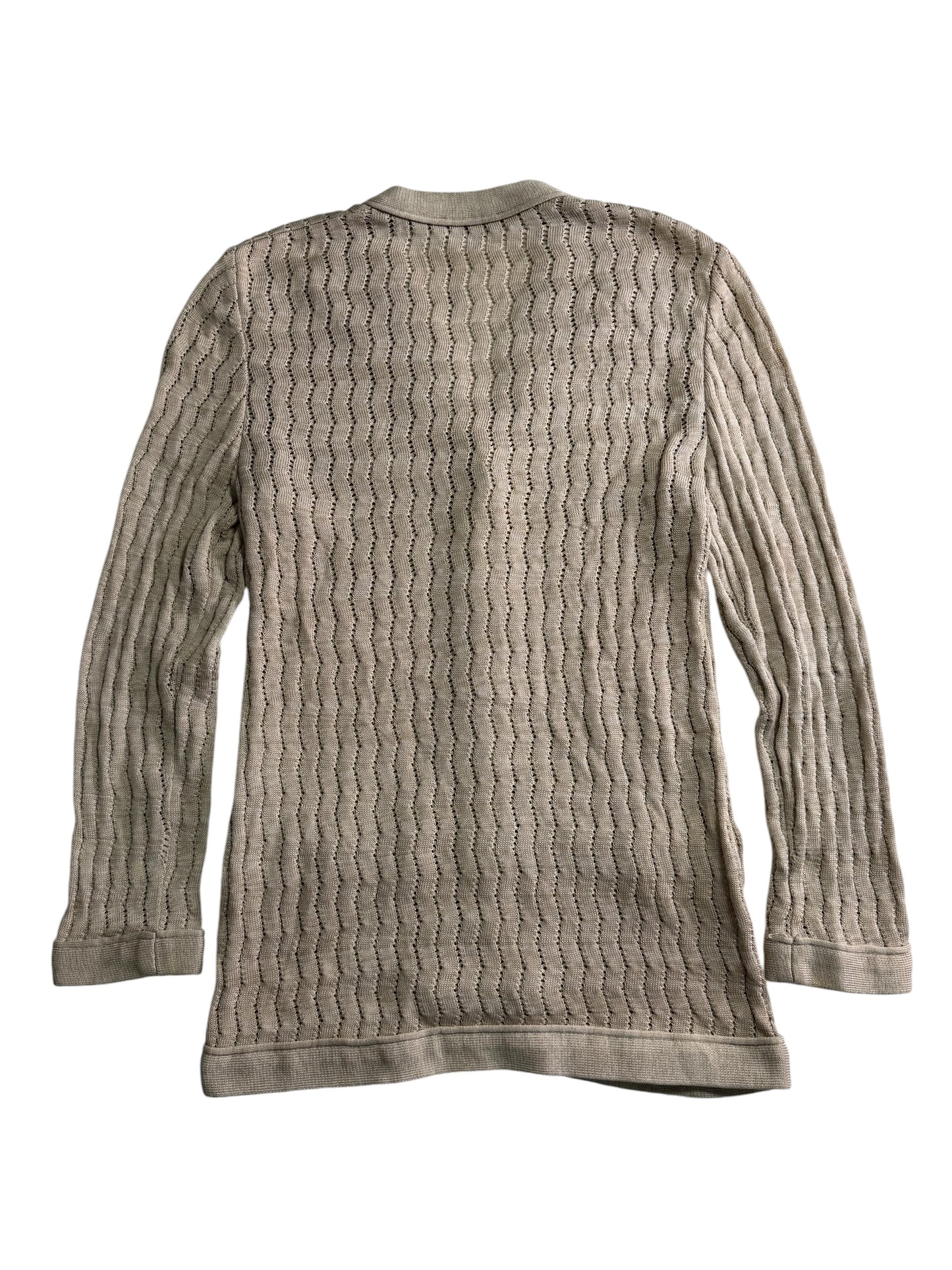 Vintage Herno Made in Italy Knit Cardigan Beige Textured Women Sweater