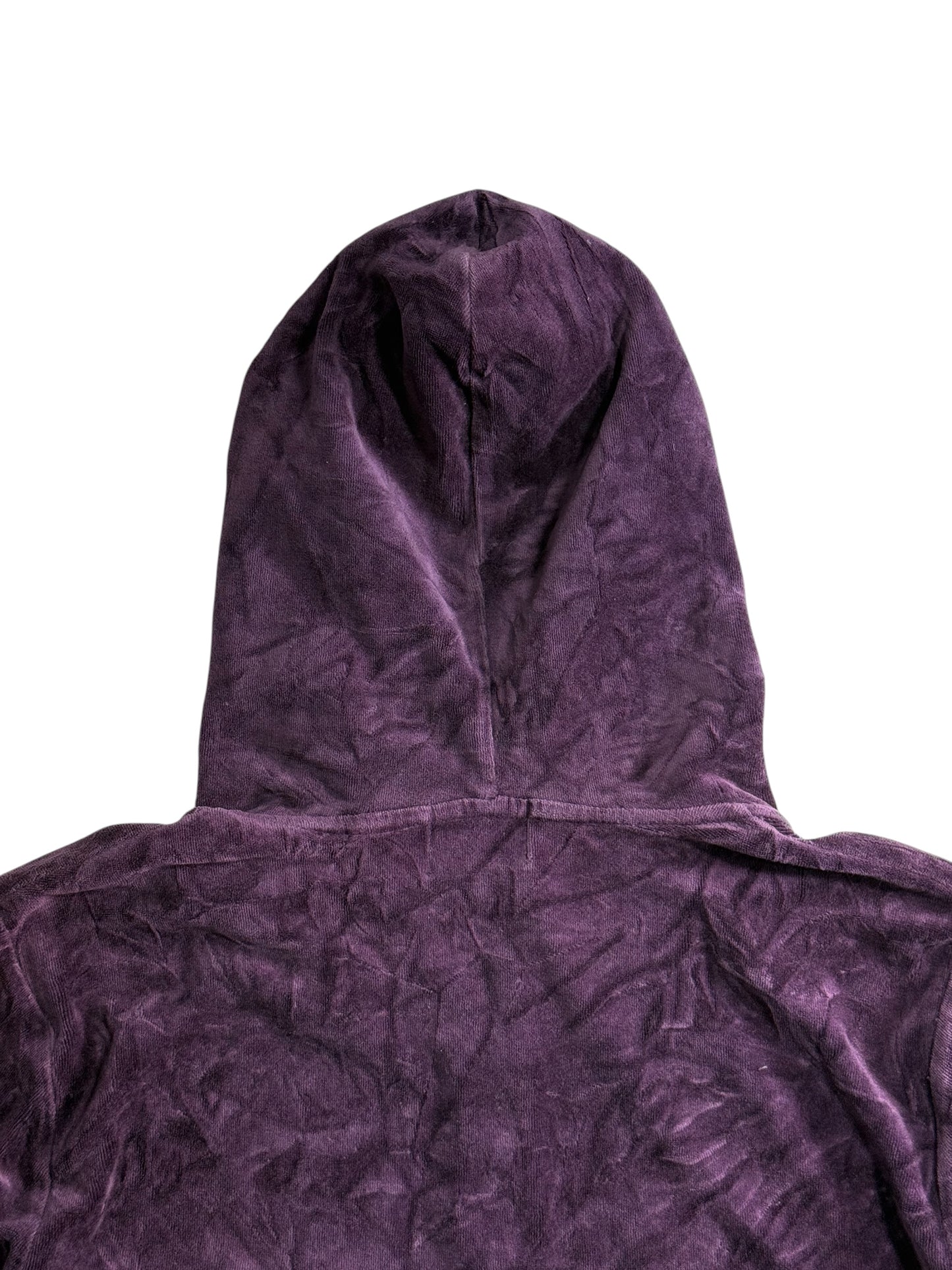 Vintage Juicy Couture Velour Zip Hoodie Purple Crown Logo Y2K
