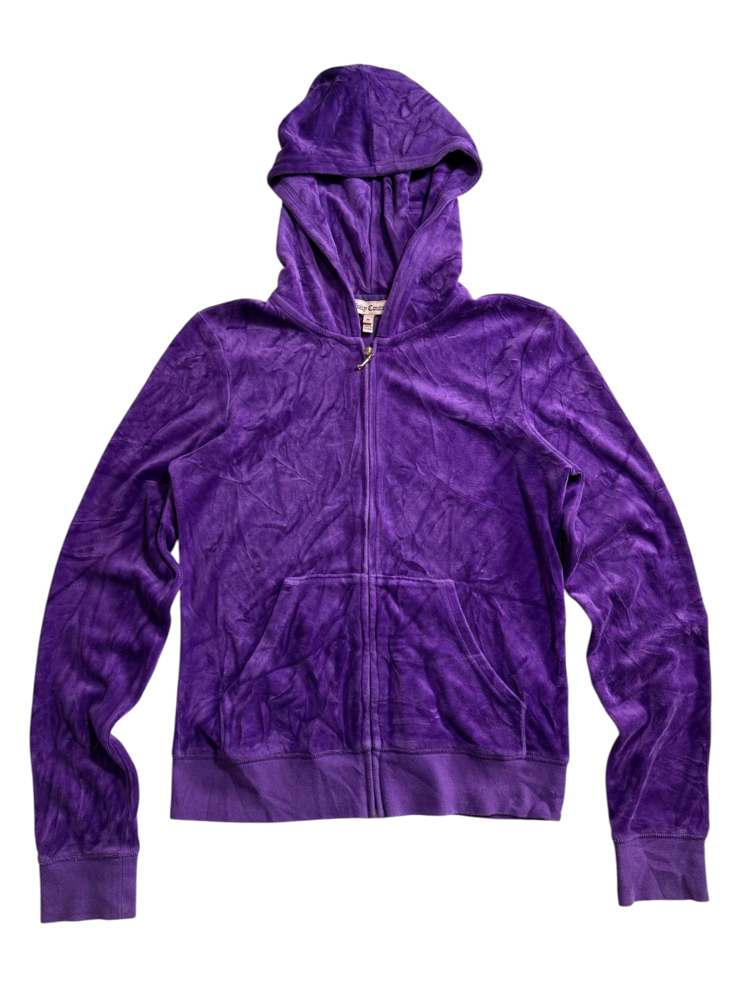 Vintage Juicy Couture Velour Zip Hoodie Purple Embroidered Logo Y2K