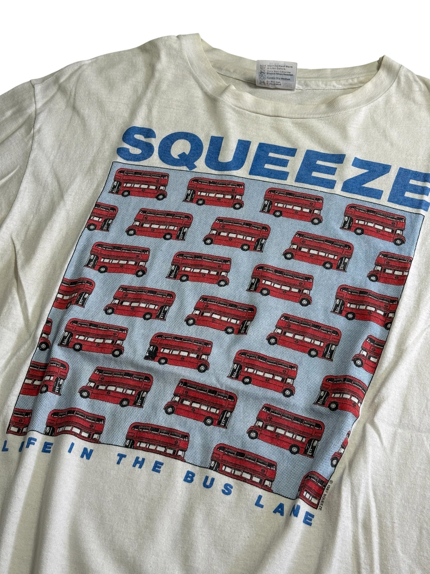 Vintage 1987 Squeeze Band Tshirt Life In The Bus Lane UK New Wave