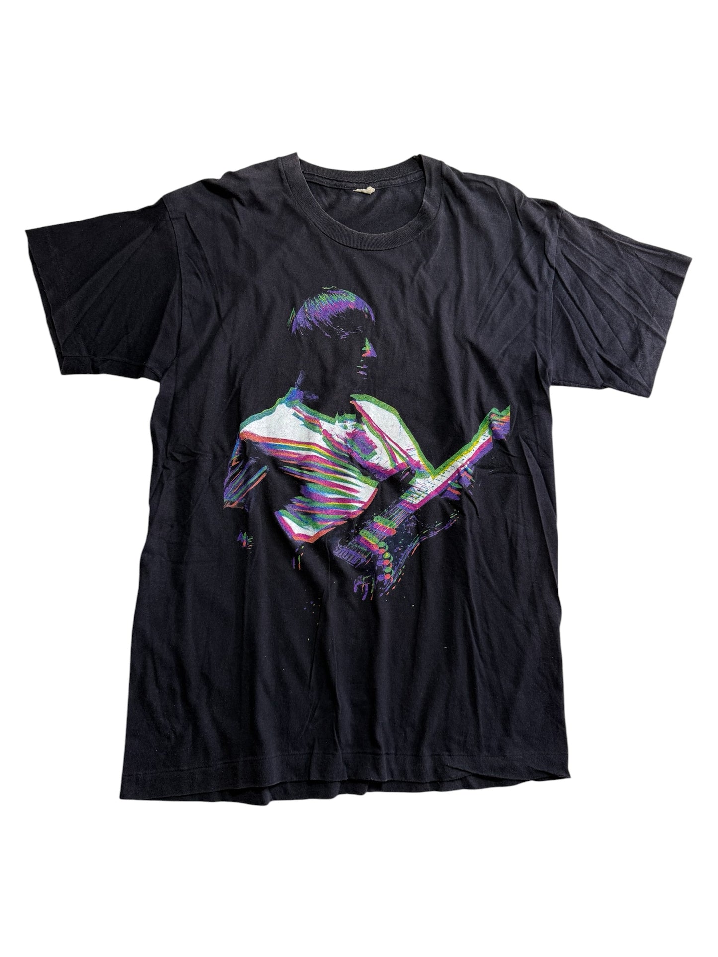 Vintage Paul Weller The Jam Guitarist Graphic Tshirt Glitch Effect