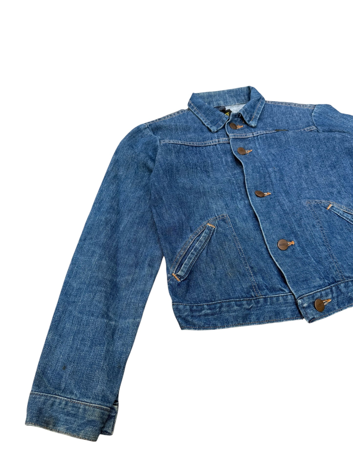 Vintage 1960s–70s Maverick Selvedge Denim Jacket Kids Made in USA