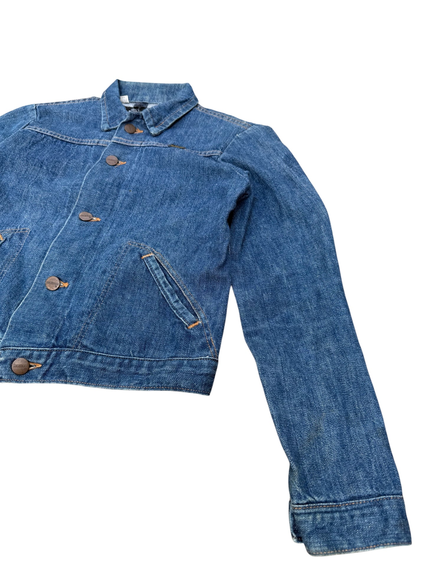 Vintage 1960s–70s Maverick Selvedge Denim Jacket Kids Made in USA