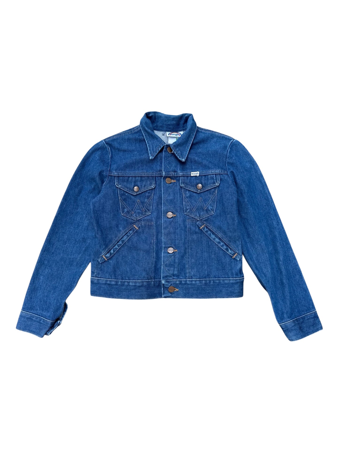 Vintage Wrangler Denim Jacket 1980s with Frida Kahlo Back Patch