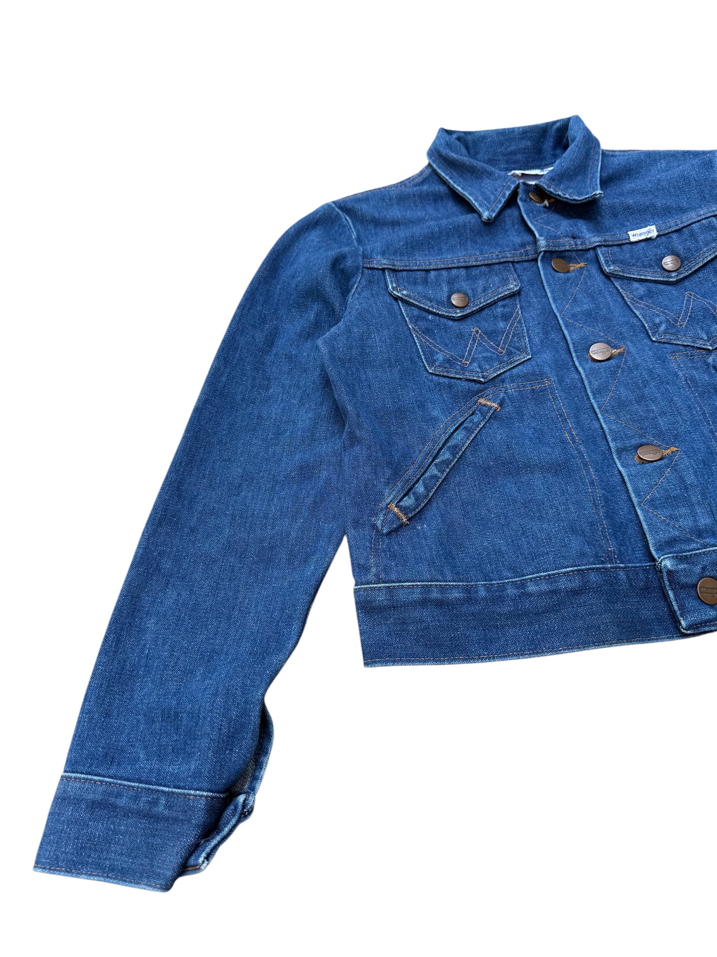 Vintage Wrangler Denim Jacket 1980s with Frida Kahlo Back Patch