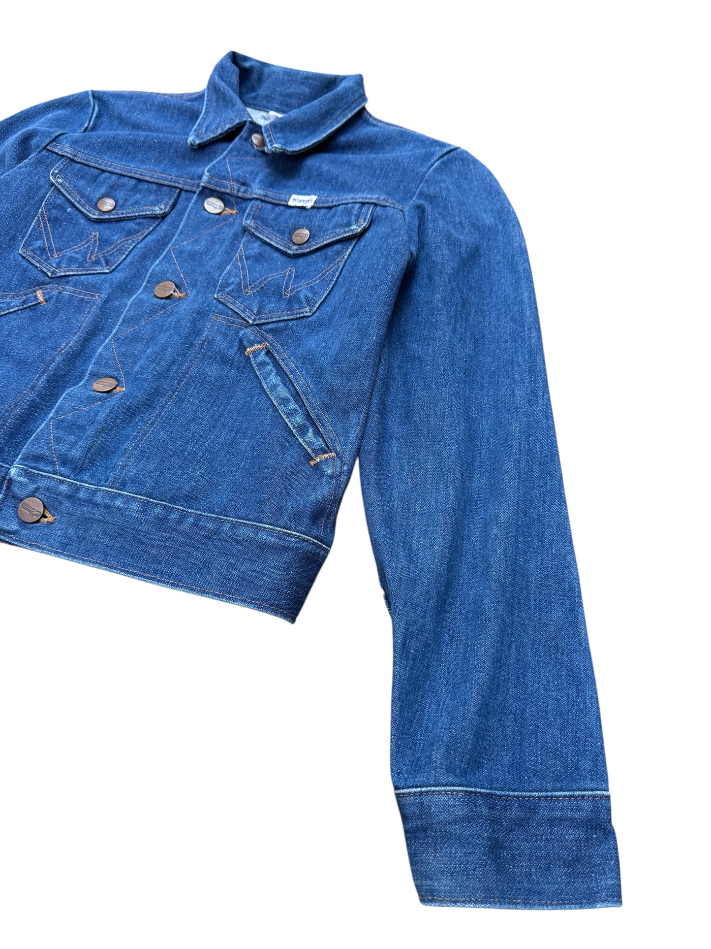 Vintage Wrangler Denim Jacket 1980s with Frida Kahlo Back Patch