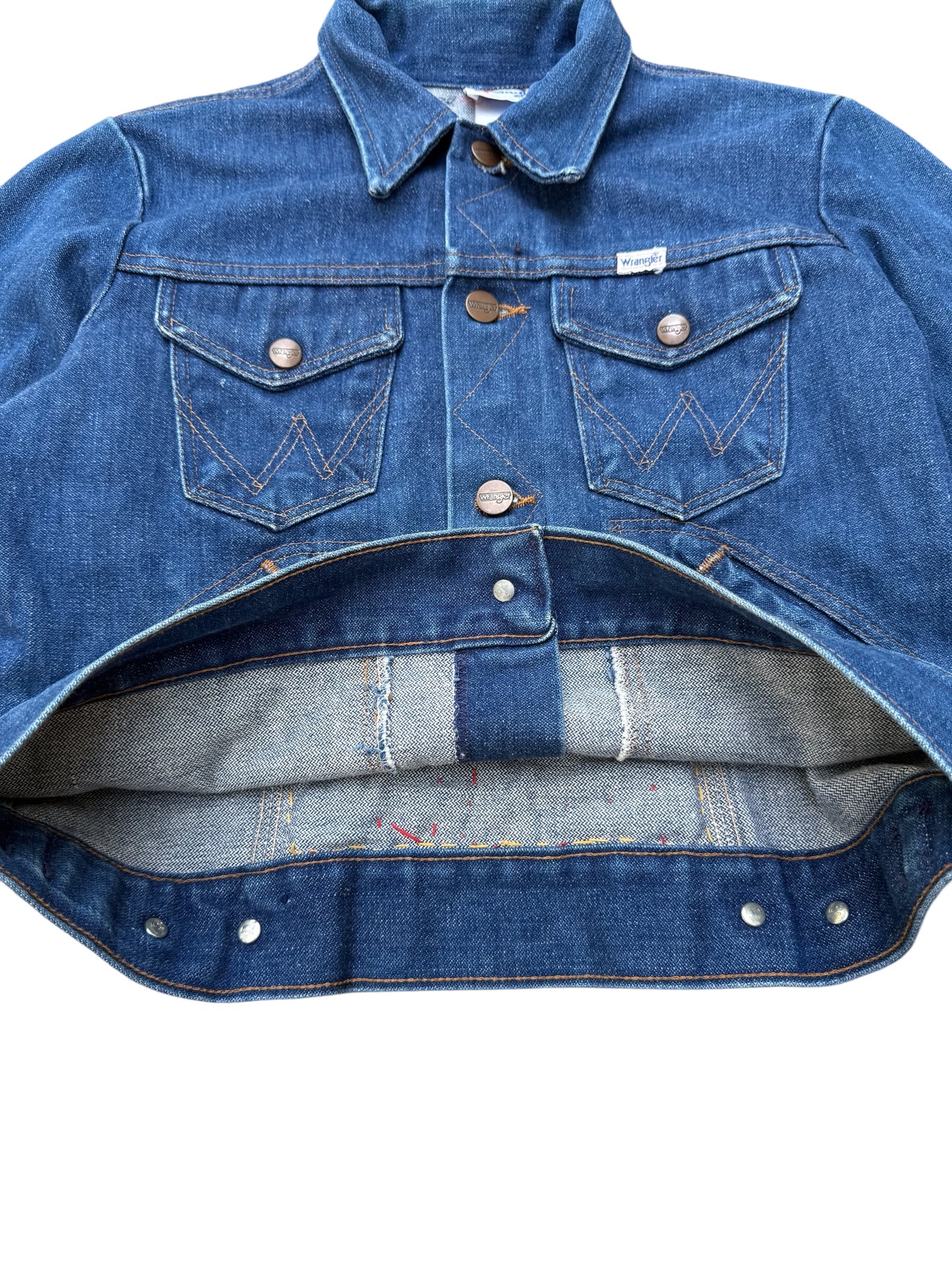 Vintage Wrangler Denim Jacket 1980s with Frida Kahlo Back Patch