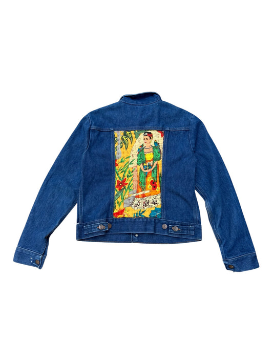 Vintage Wrangler Denim Jacket 1980s with Frida Kahlo Back Patch