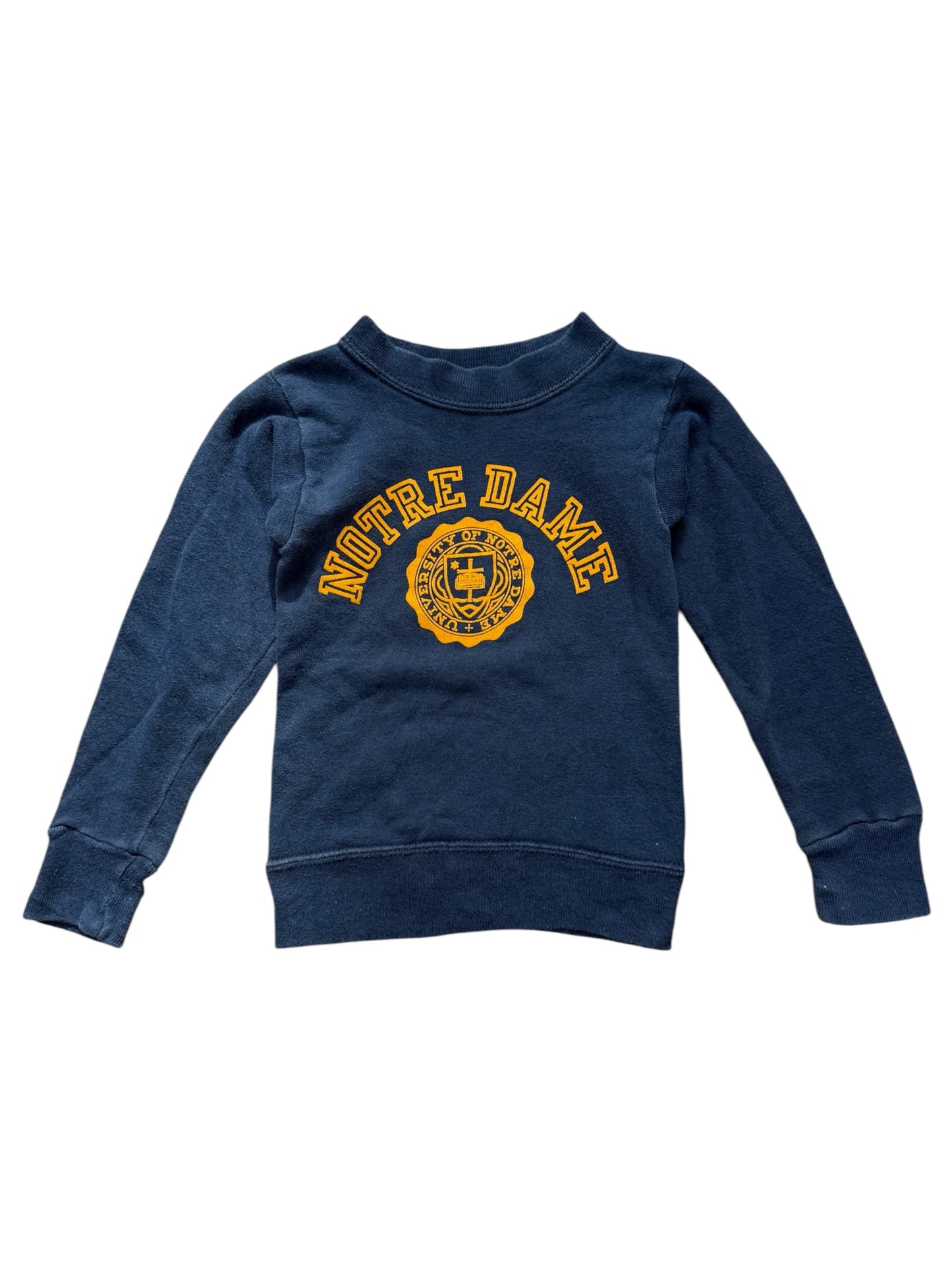 Vintage 1960s Champion Running Man Sweatshirt Notre Dame University Crest Flock Print Made in USA