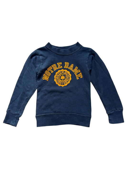 Vintage 1960s Champion Running Man Sweatshirt Notre Dame University Crest Flock Print Made in USA