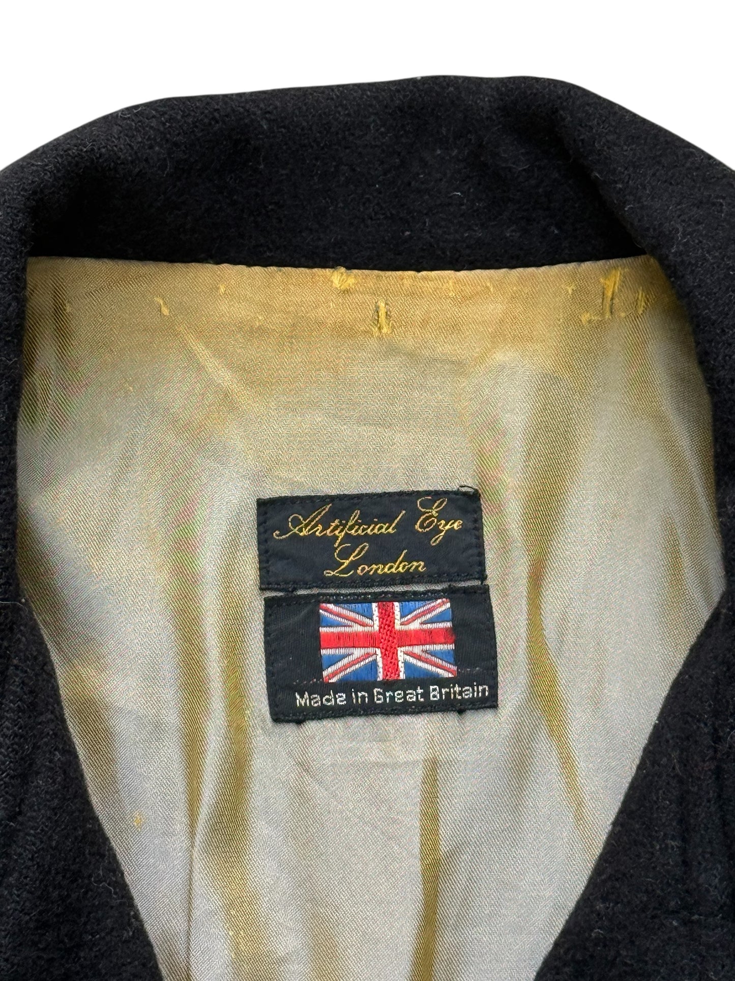 Vintage 1970s Artificial Eye London Wool Biker Jacket Cropped Motorcycle Style