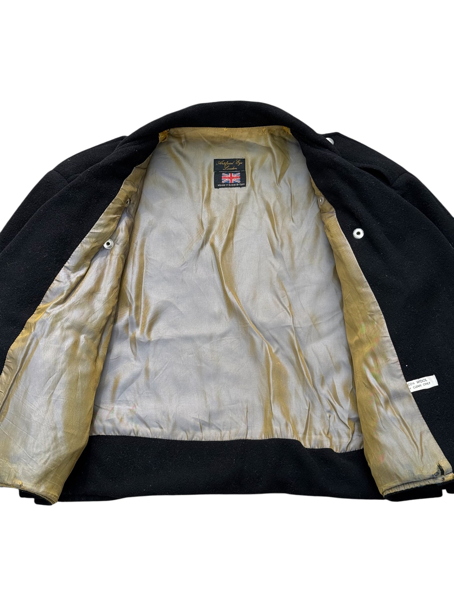 Vintage 1970s Artificial Eye London Wool Biker Jacket Cropped Motorcycle Style