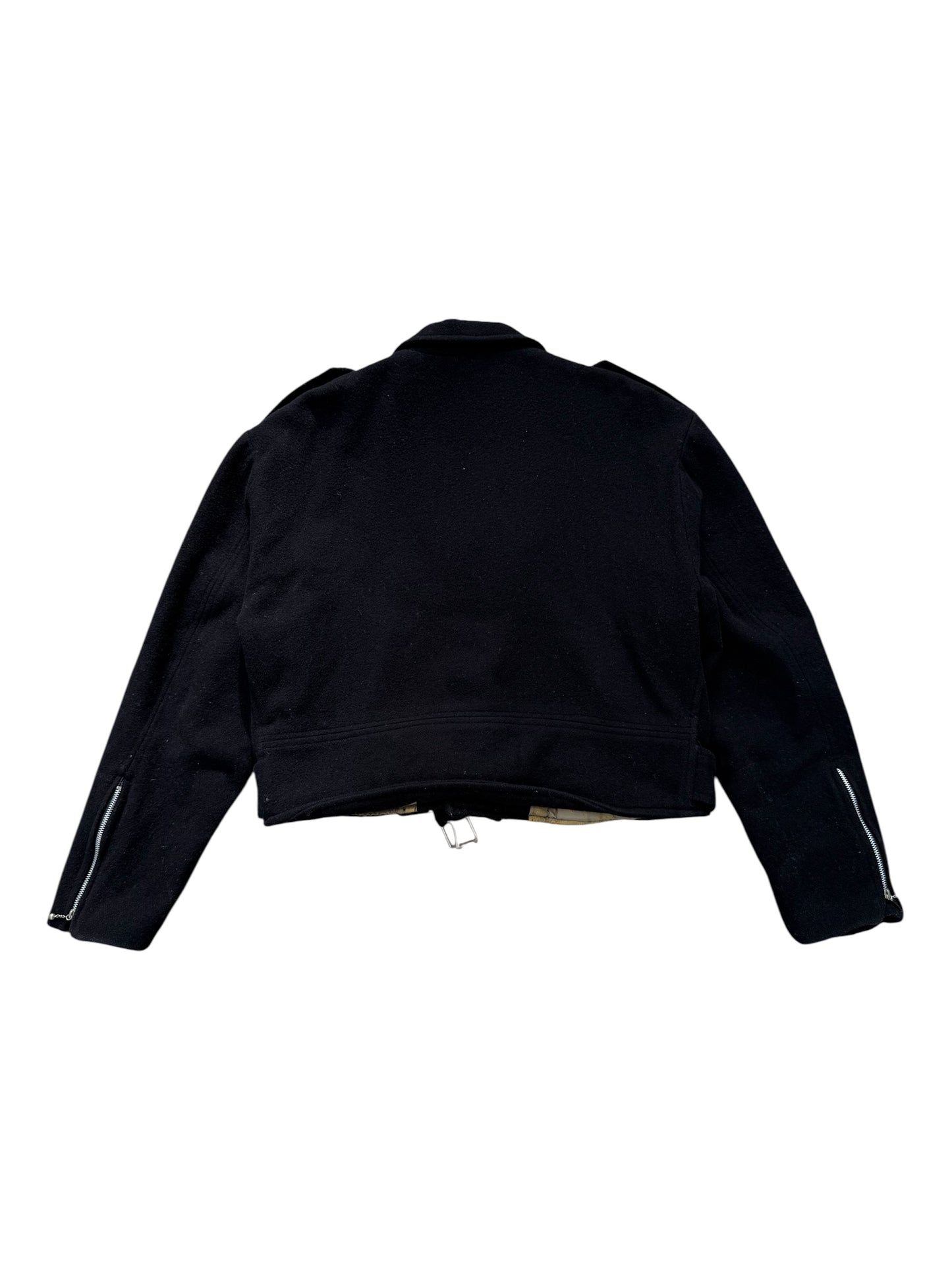 Vintage 1970s Artificial Eye London Wool Biker Jacket Cropped Motorcycle Style