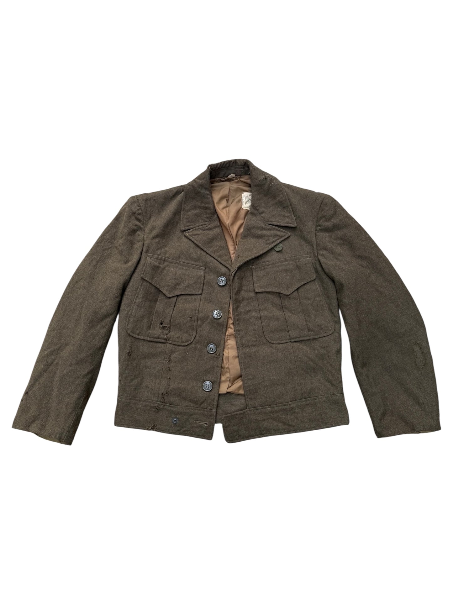 Vintage WWII 1940s U.S. Army Ike Jacket M1944 Wool Field Jacket Military Olive Drab